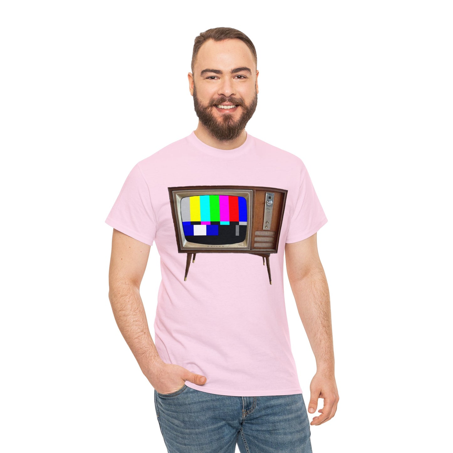Vintage Television, Tube TV, Sign Off Screen, Old School, Vintage, Retro Heavy Cotton Tee