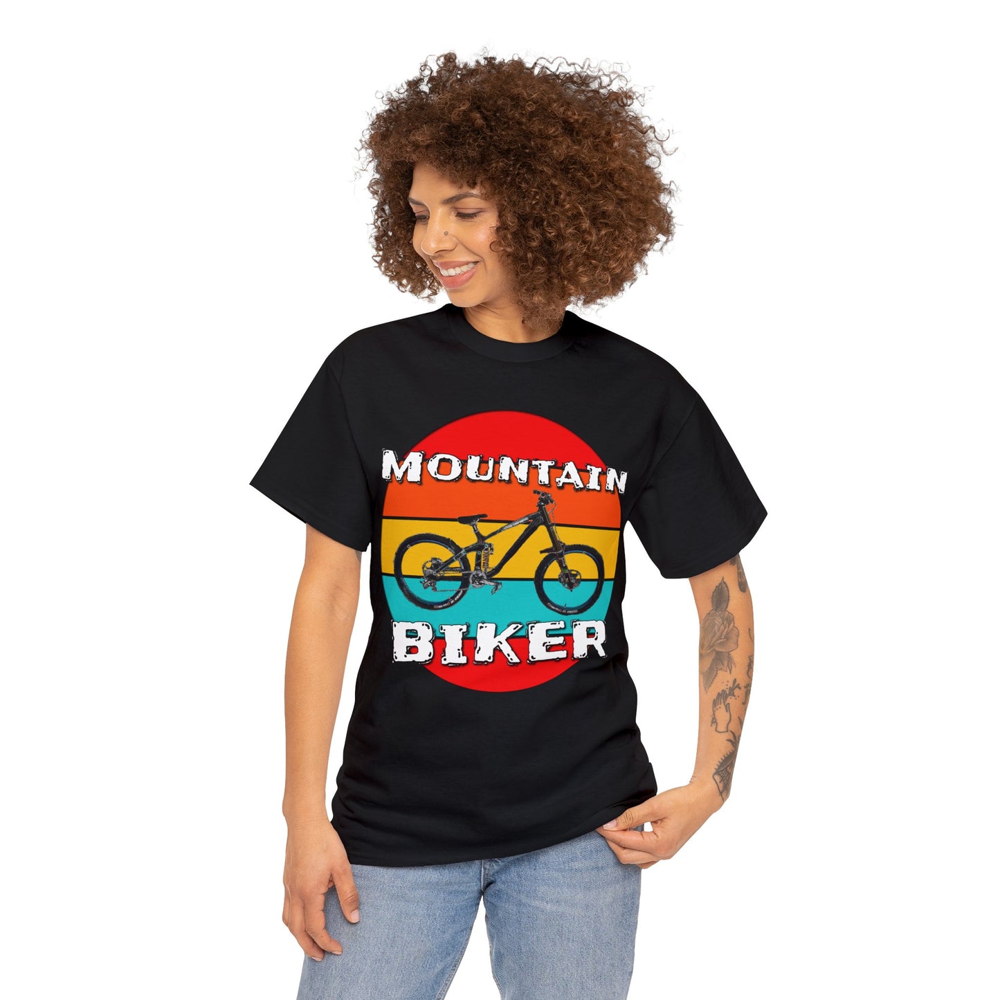 Mountain Bike, Mountain Biker, Full Suspension Moutain Bike Heavy Cotton Tee