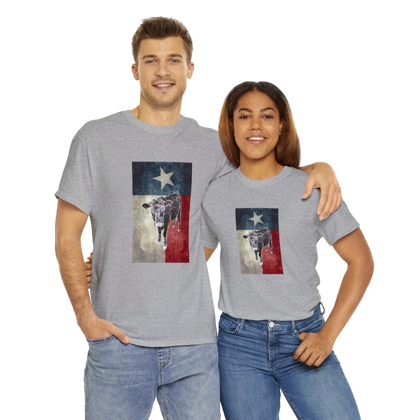 Vintage Retro Cow on the Farm Heavy Cotton Tee