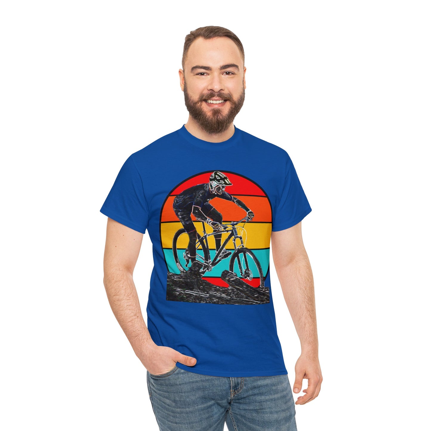 Mountain Bike, Mountain Biker, Hard Tail Mountain Bike Heavy Cotton Tee
