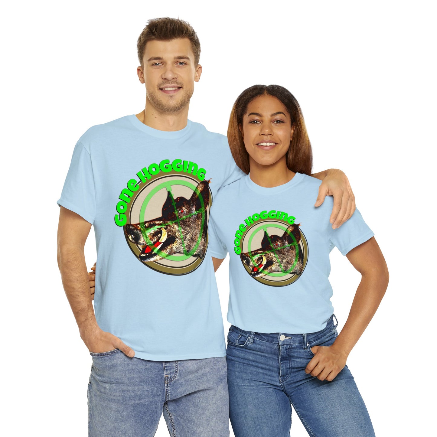 Wild Hog Hunter, Wild Hog, Hog Wild, Hog Boar Hunting Heavy Cotton Tee