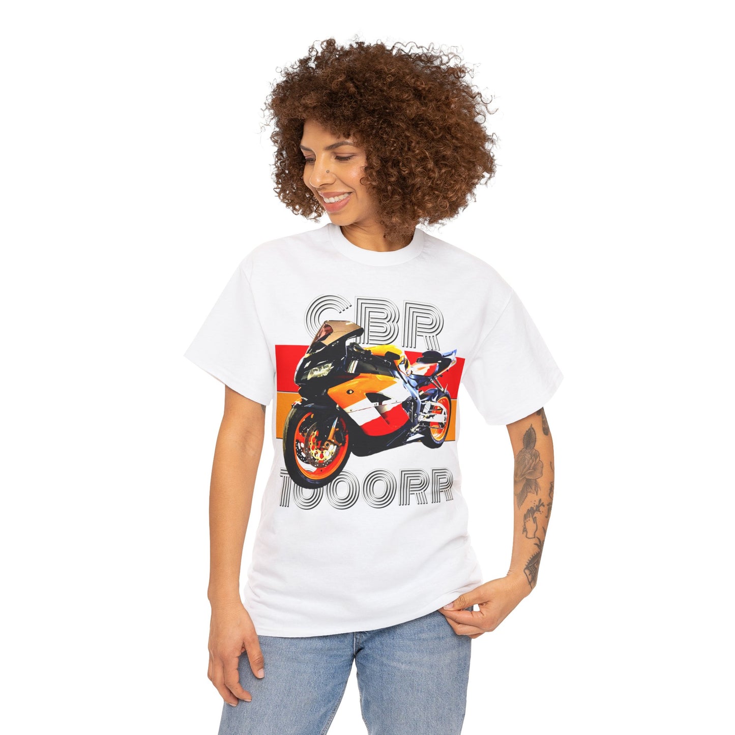CBR 1000RR Motorcycle, Vintage Street Bike, Street Motorcycle, Sport Bike Heavy Cotton Tee
