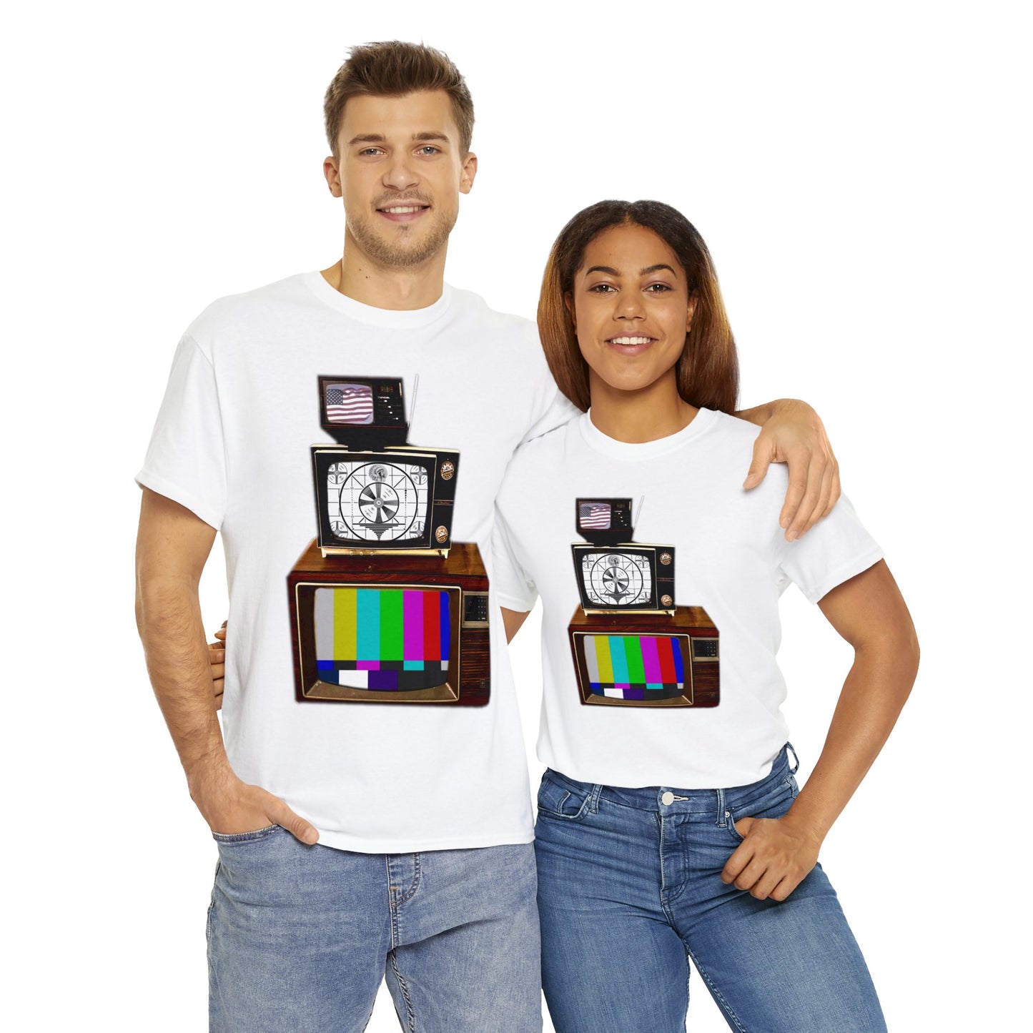 Vintage Televisions, Tube TV, Sign Off Screen, Old School, Vintage, Retro Heavy Cotton Tee
