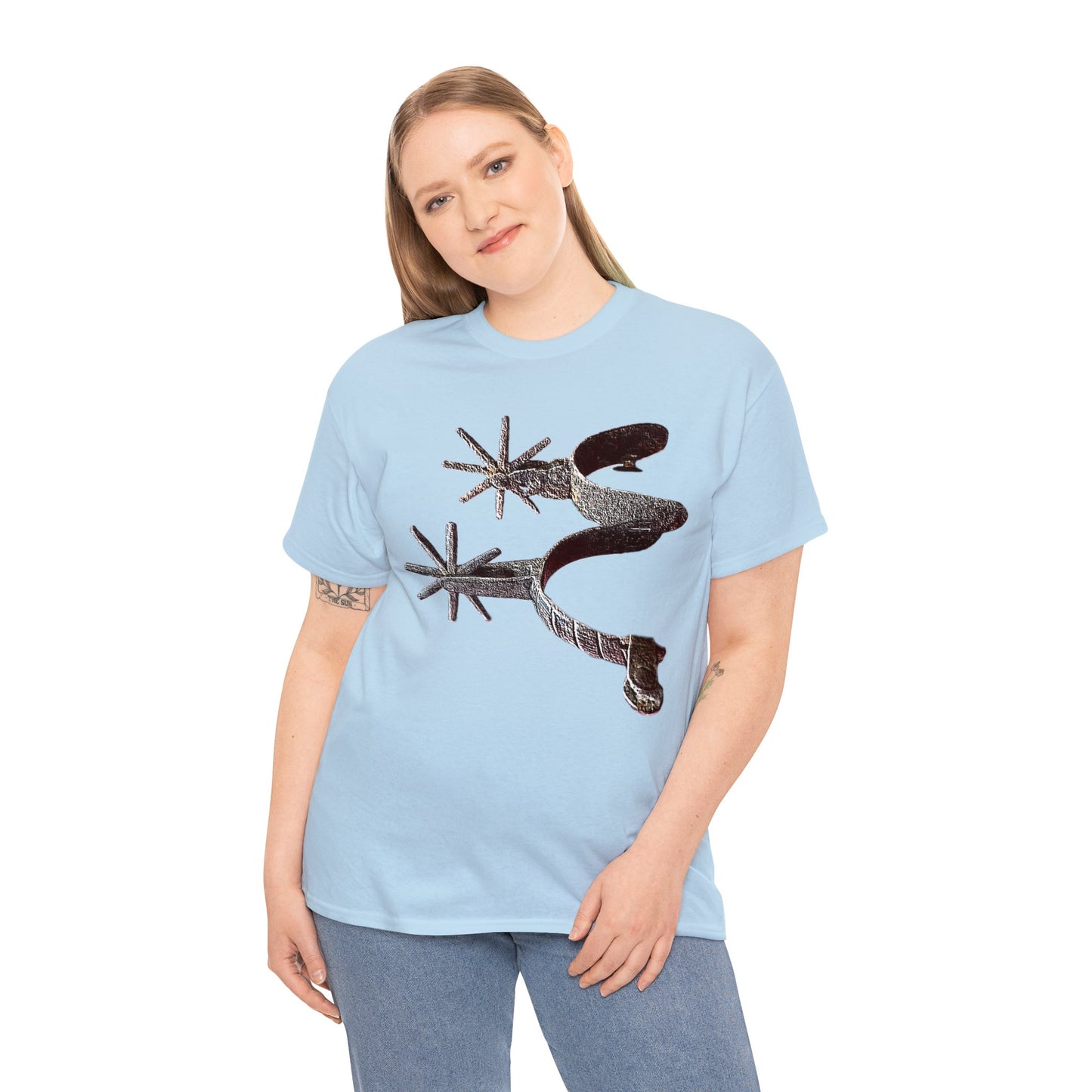 Vintage Retro Cowboy Cowgirl Boot Spurs Heavy Cotton Tee