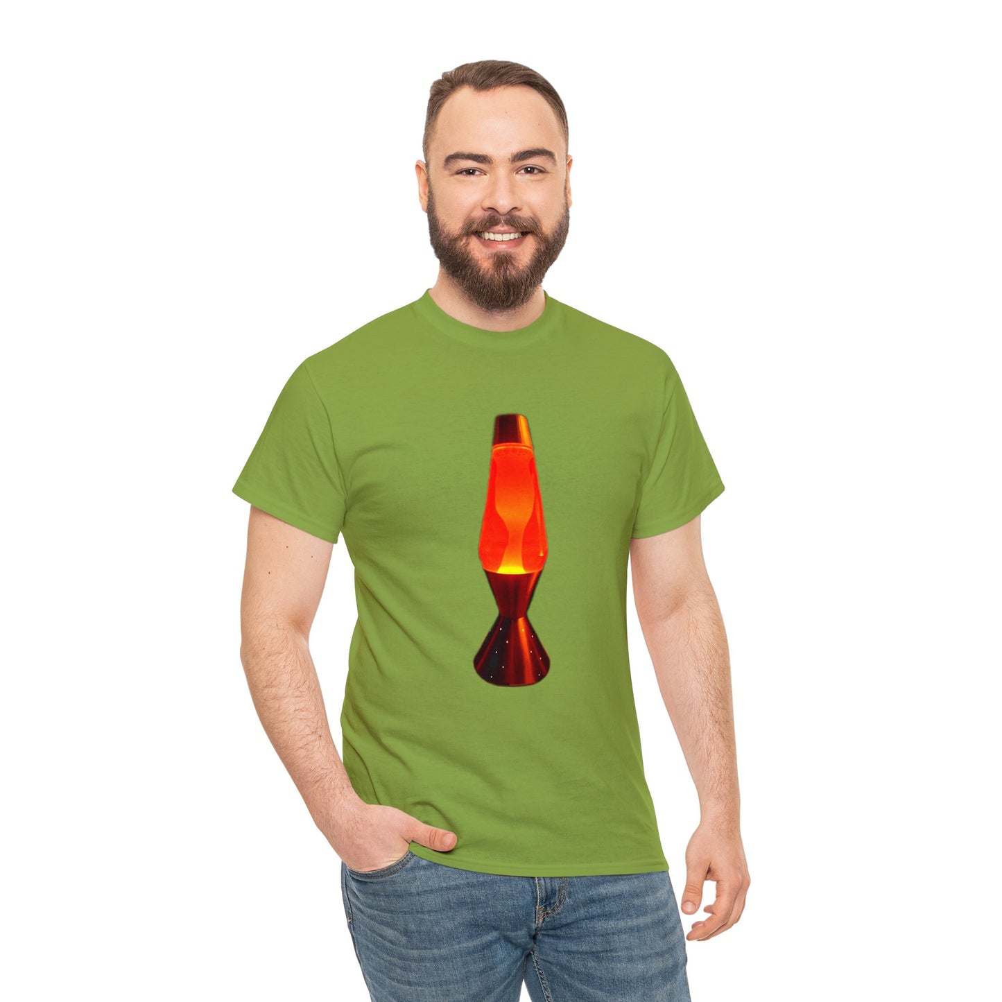 Orange Lava Lamp, Retro Lava Lamp, 1970s lighting Heavy Cotton Tee