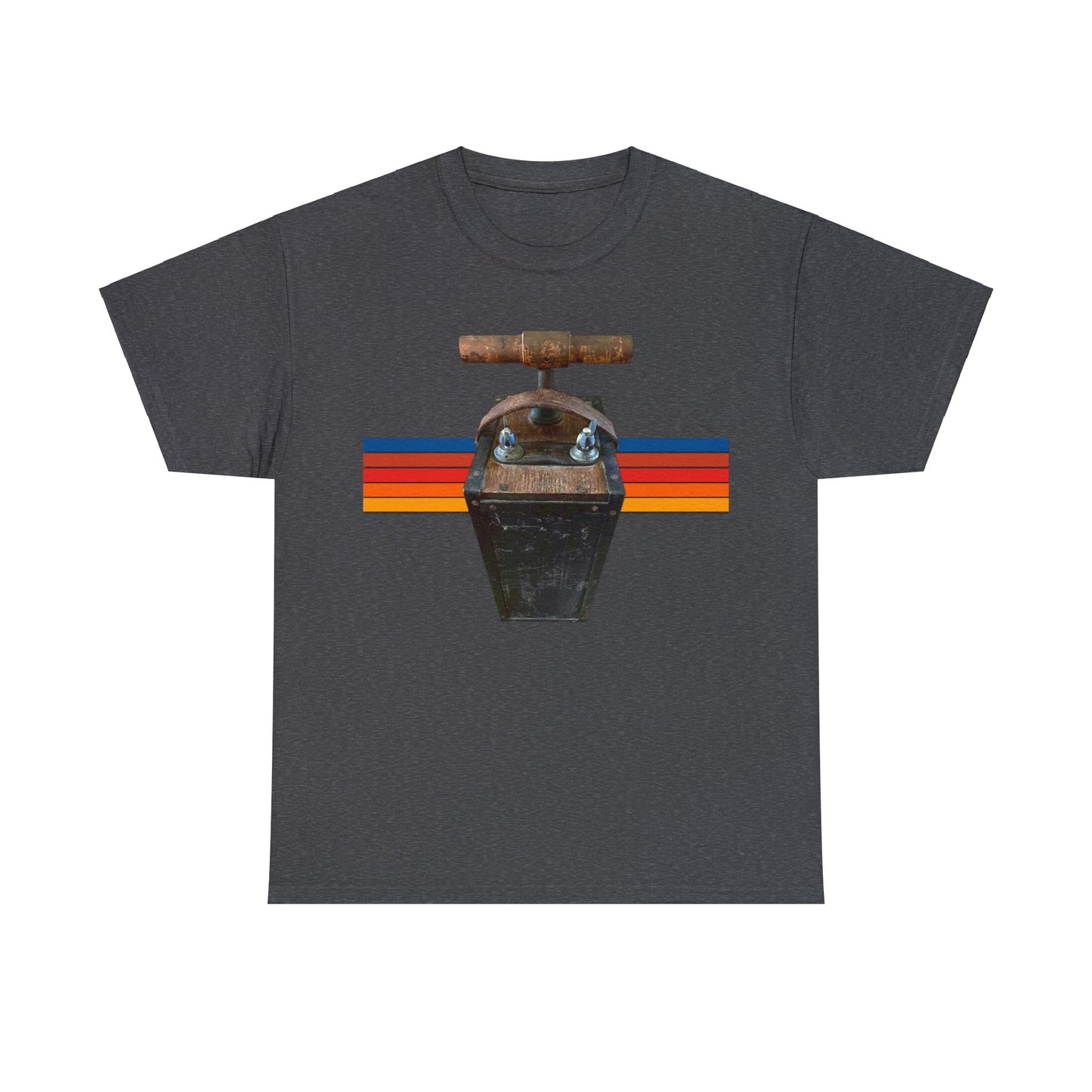 Vintage Mining Plunger Dynamite Detonator, Retro Miners Explosive Device Heavy Cotton Tee