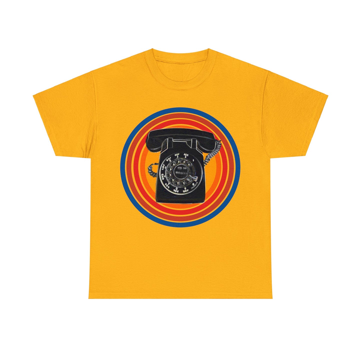 Vintage Retro Rotary Antique Telephone Phone Heavy Cotton Tee