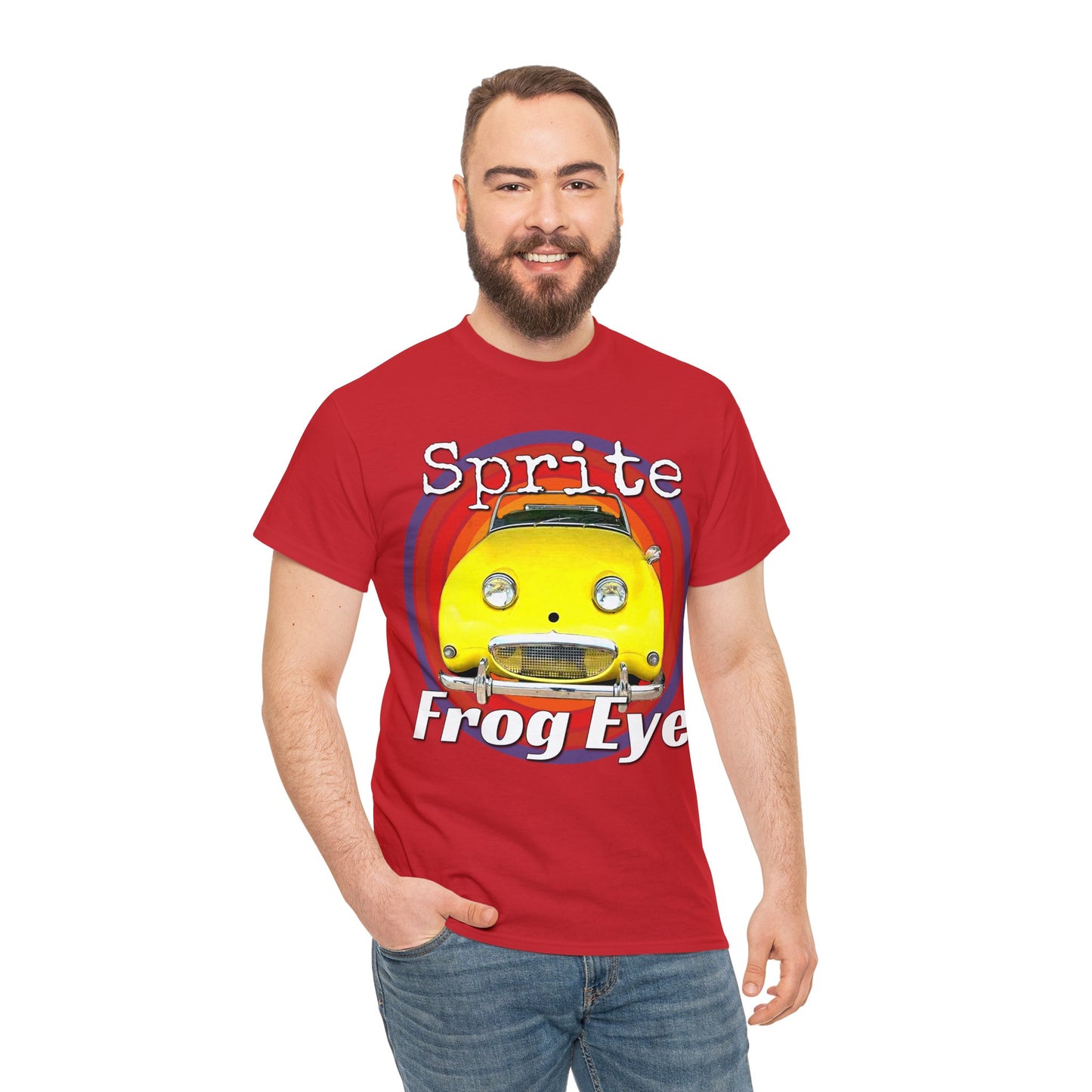 Vintage Retro Sprite Frog Eye Convertible Car Heavy Cotton Tee