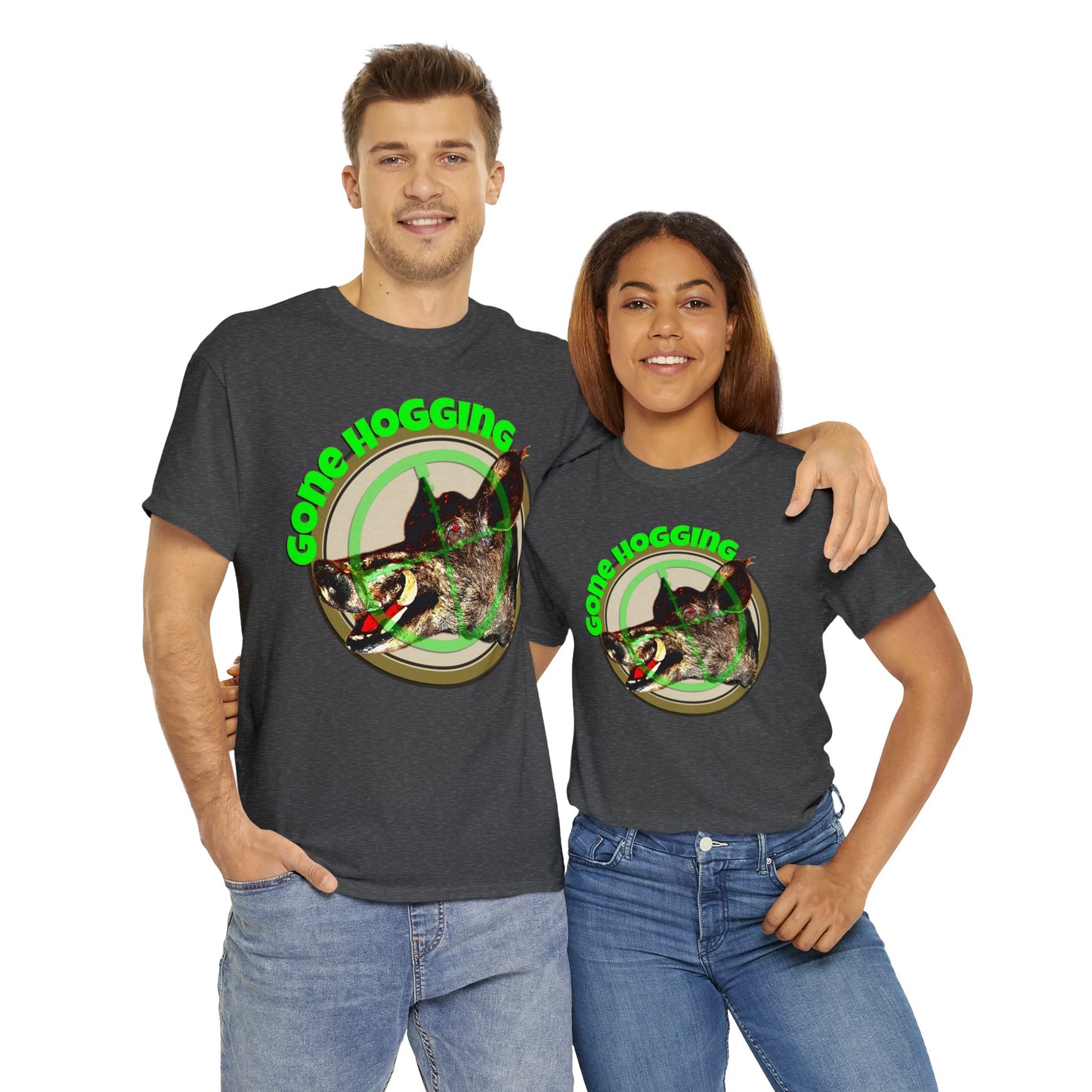 Wild Hog Hunter, Wild Hog, Hog Wild, Hog Boar Hunting Heavy Cotton Tee
