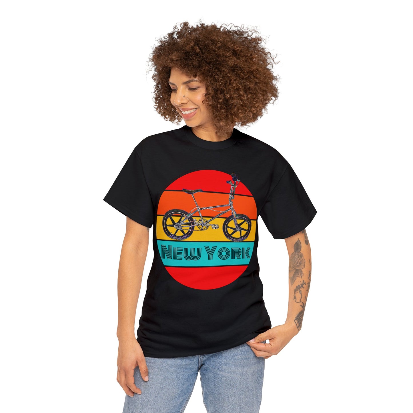 New York City BMX Bike, Cool Old School BMX Bicycle, Dirt Bike Vintage Retro Heavy Cotton Tee