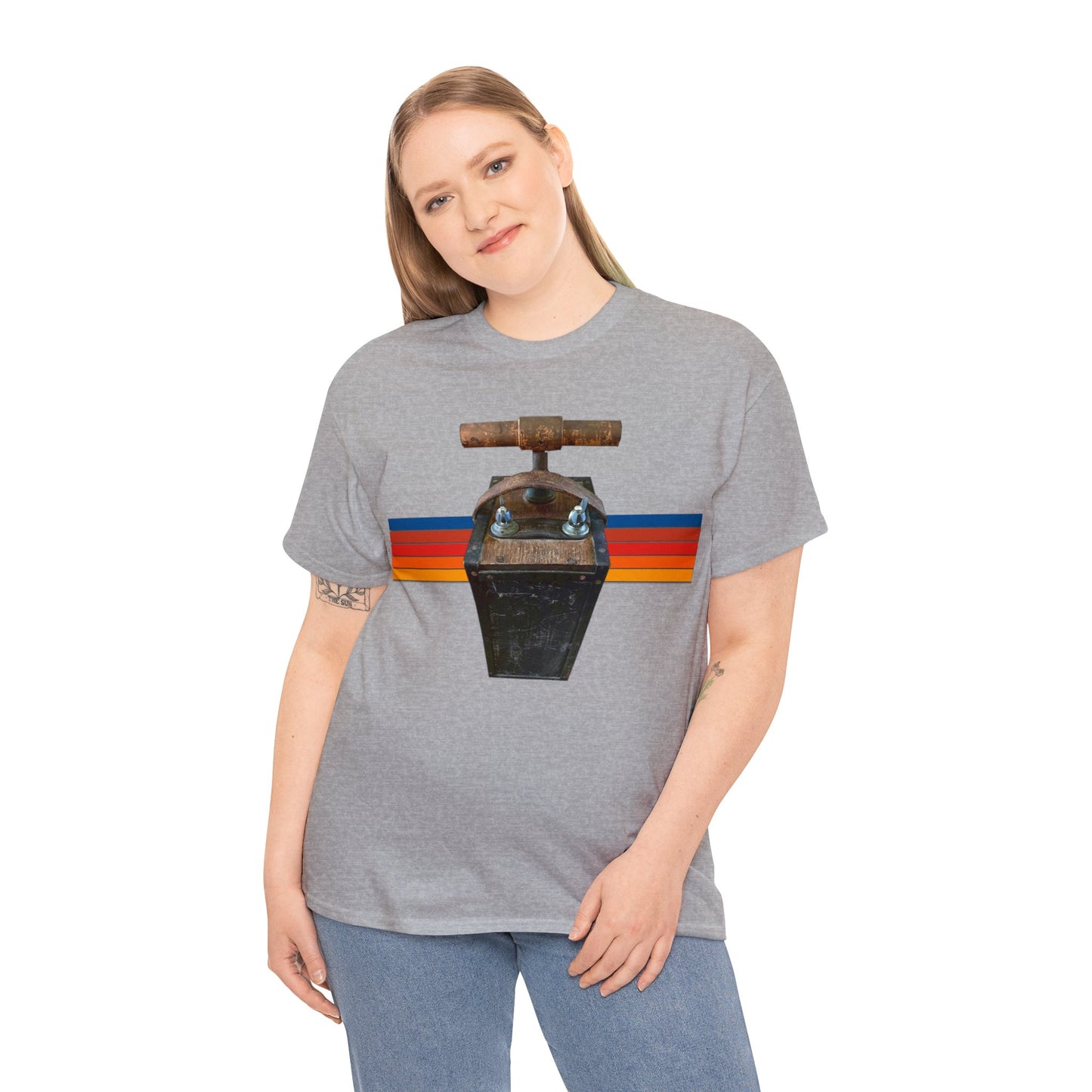 Vintage Mining Plunger Dynamite Detonator, Retro Miners Explosive Device Heavy Cotton Tee