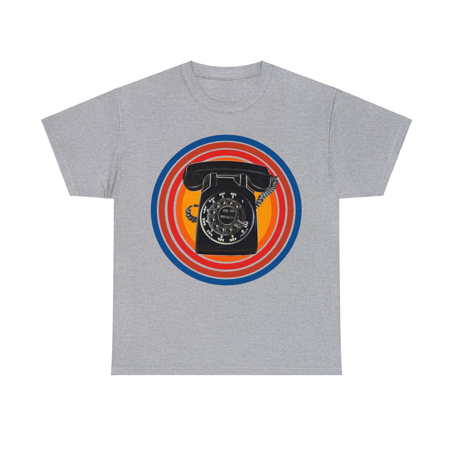 Vintage Retro Rotary Antique Telephone Phone Heavy Cotton Tee