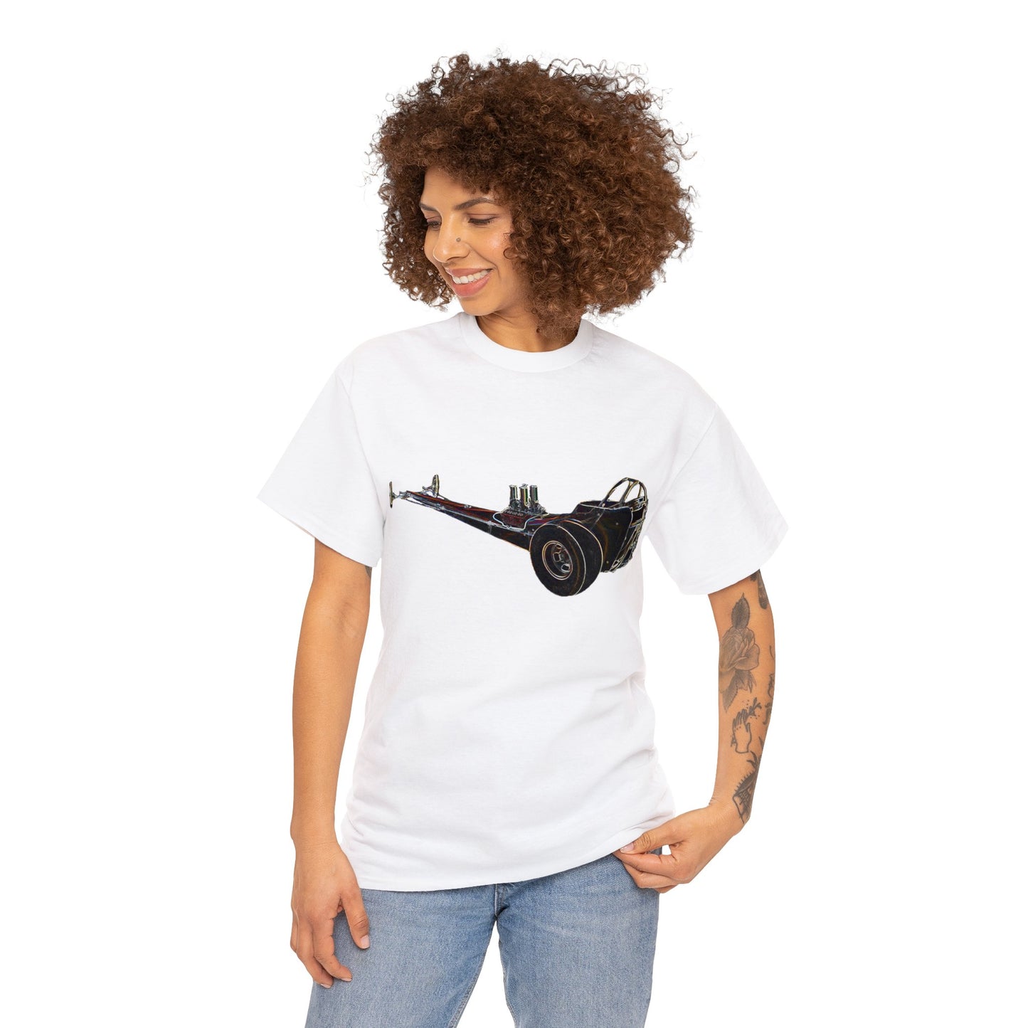 Vintage Drag, Retro Drag, Dragster, Vintage Dragster, Race Car Heavy Cotton Tee