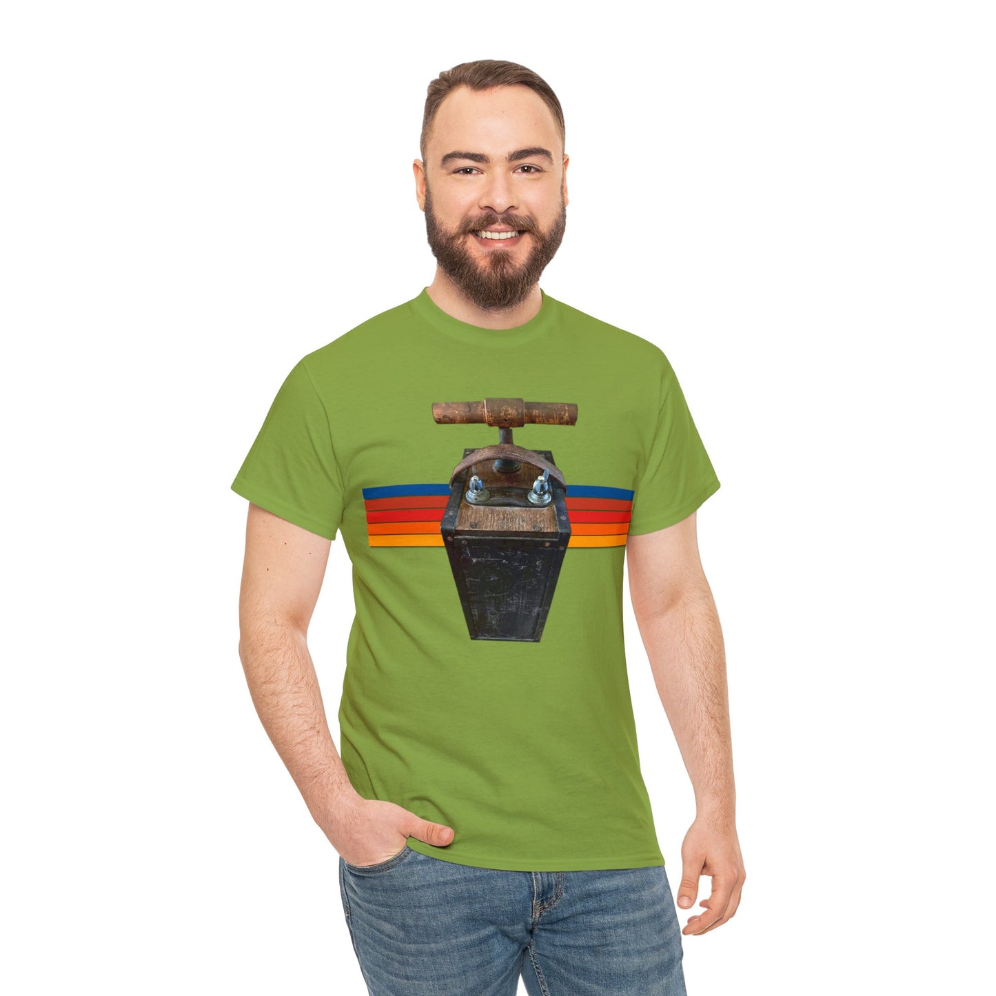 Vintage Mining Plunger Dynamite Detonator, Retro Miners Explosive Device Heavy Cotton Tee