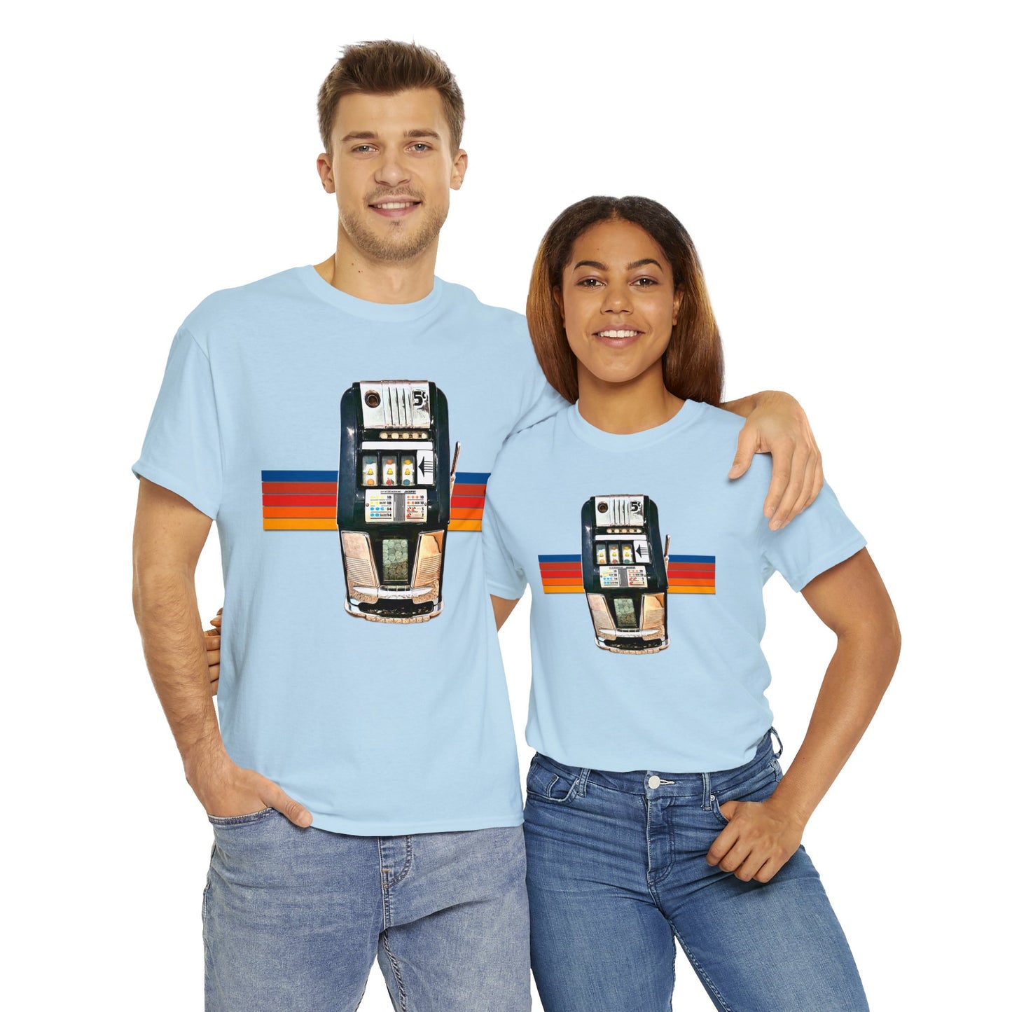 Vintage Slot Machine, Retro Slot Game Machine, Antique Casino Machine Heavy Cotton Tee