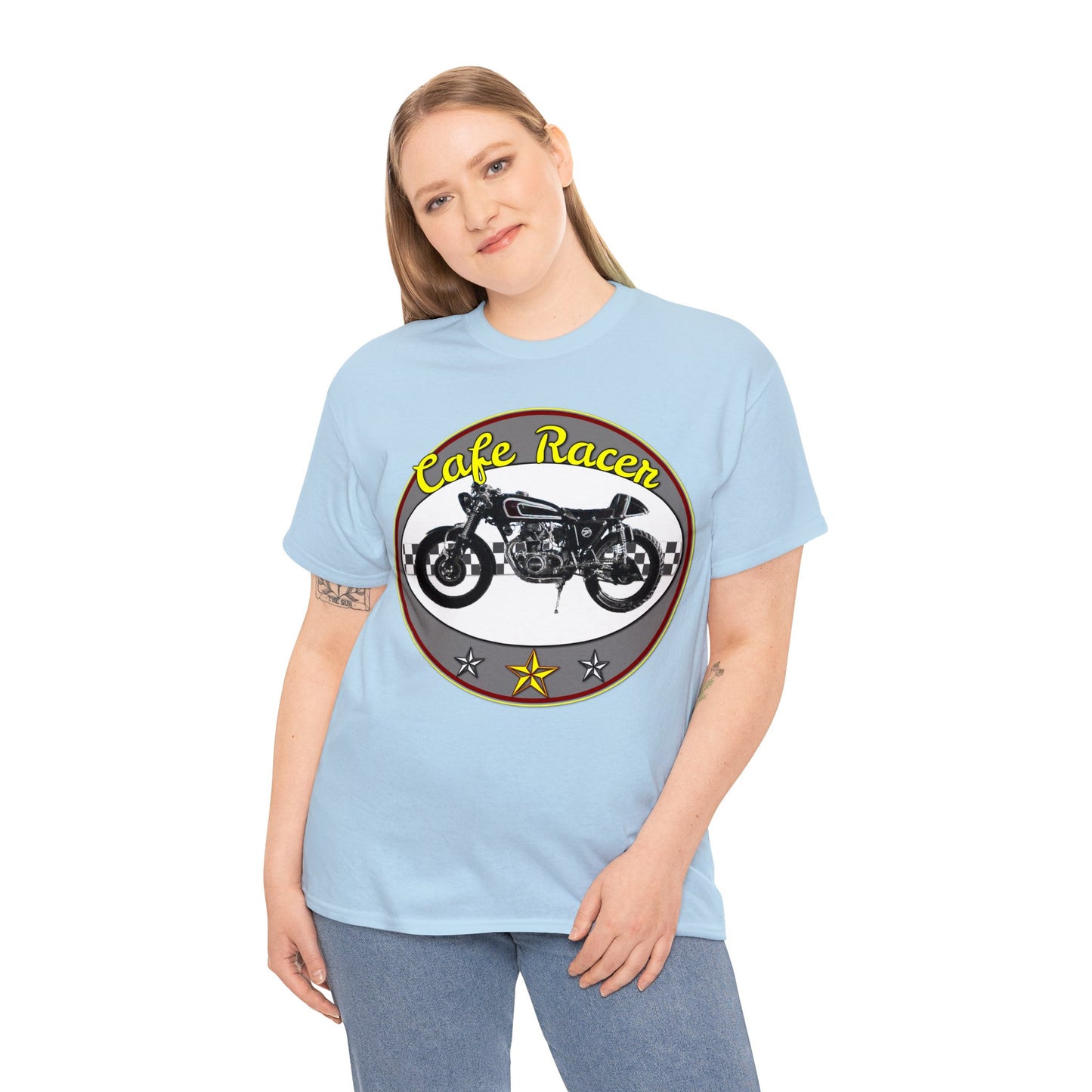 Cafe Racer Motorcycle, Street Bike, Street Motorcycle Heavy Cotton Tee