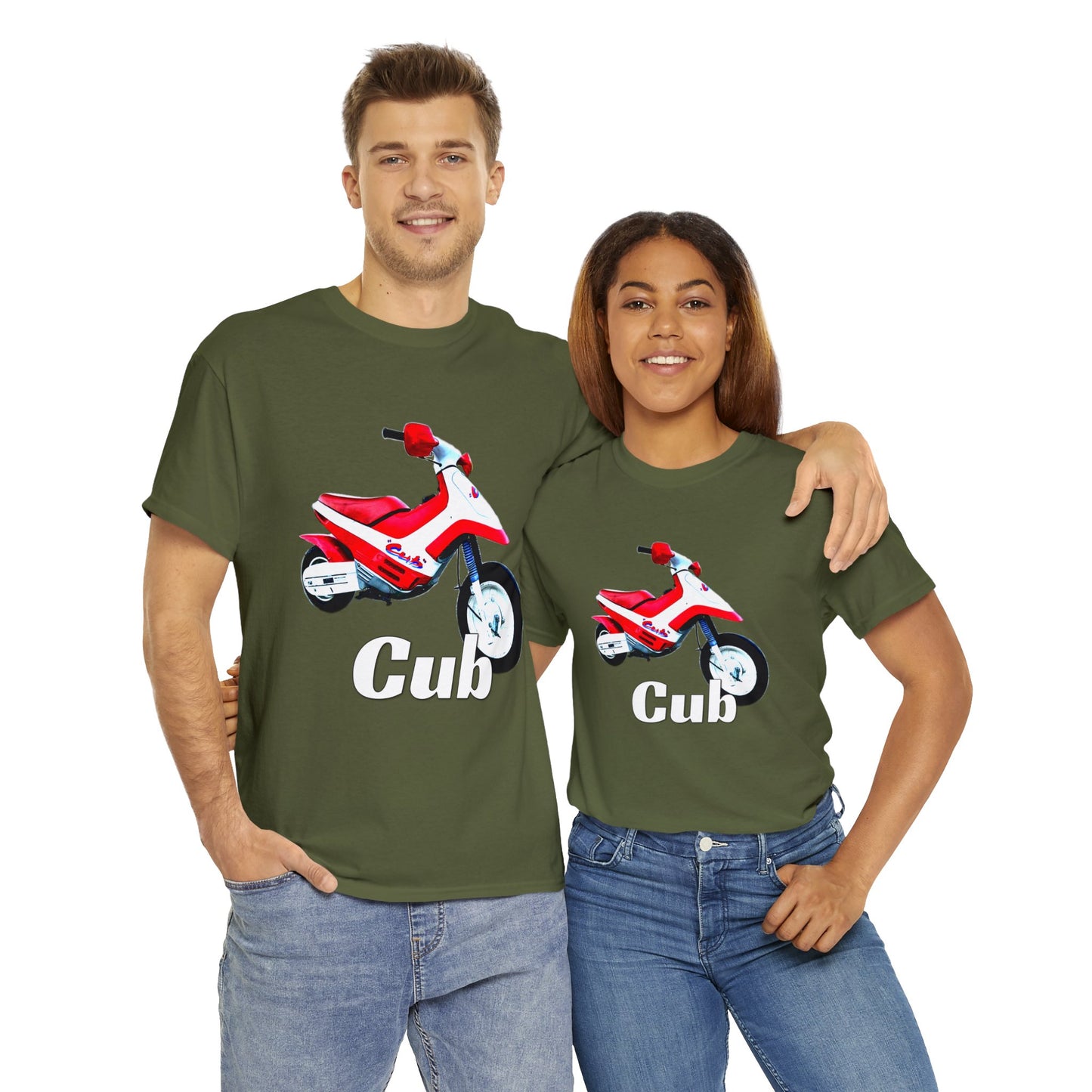 Vintage Cub Motorcycle, Cub Mini Bike, Retro Cub Motocross Bike Heavy Cotton Tee