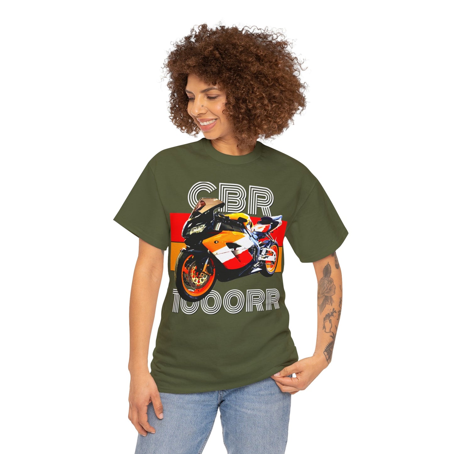 CBR 1000RR Motorcycle, Vintage Street Bike, Street Motorcycle, Sport Bike Heavy Cotton Tee