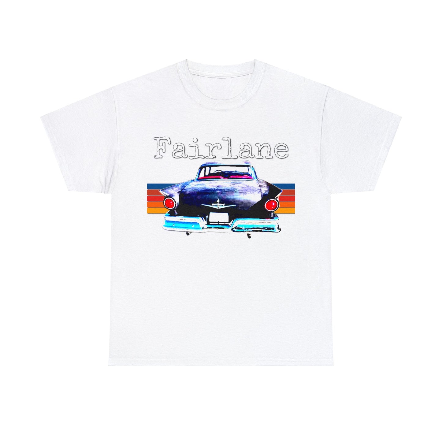 Fairlane 1957 Vintage Tail Fins, Vintage American Car Heavy Cotton Tee