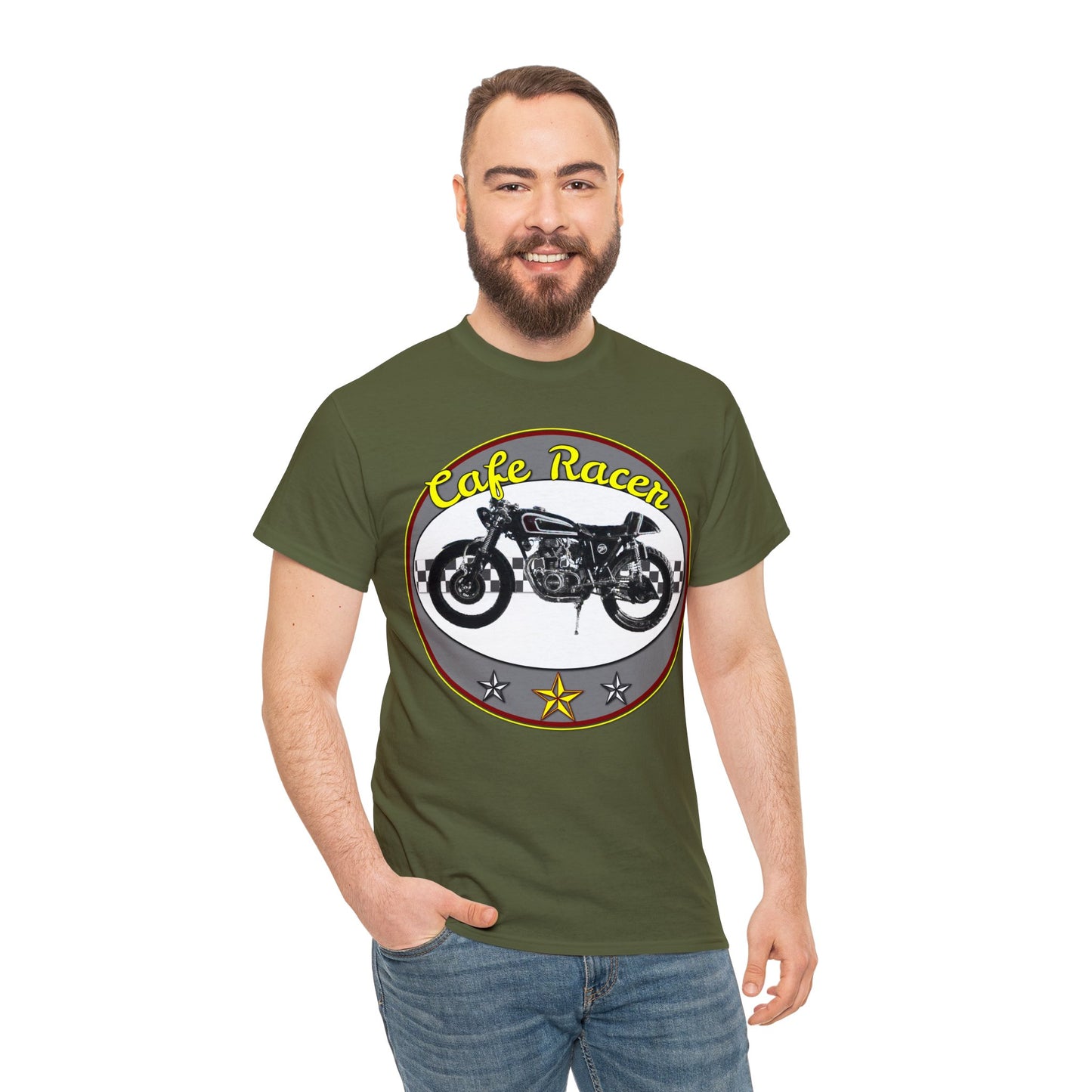 Cafe Racer Motorcycle, Street Bike, Street Motorcycle Heavy Cotton Tee