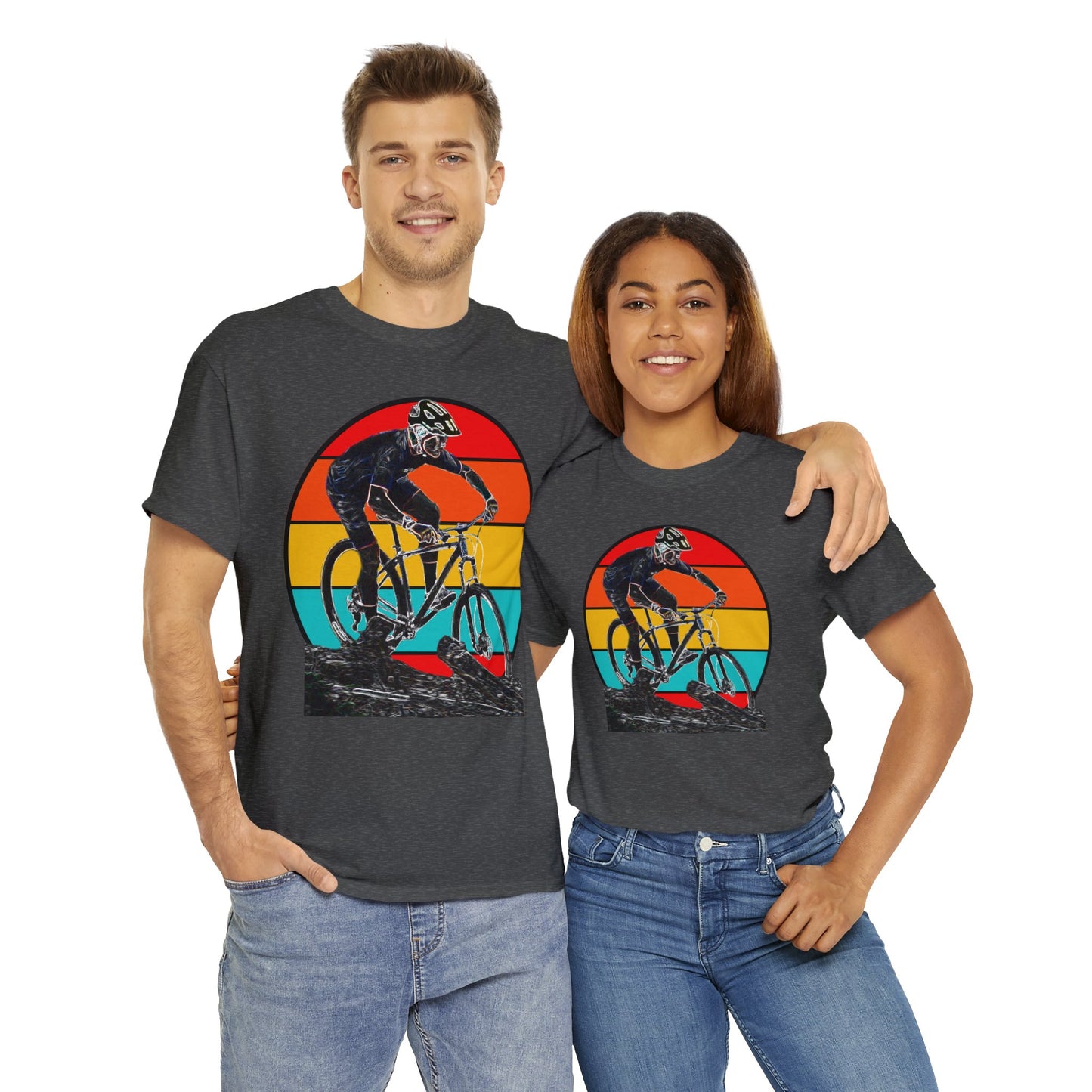 Mountain Bike, Mountain Biker, Hard Tail Mountain Bike Heavy Cotton Tee