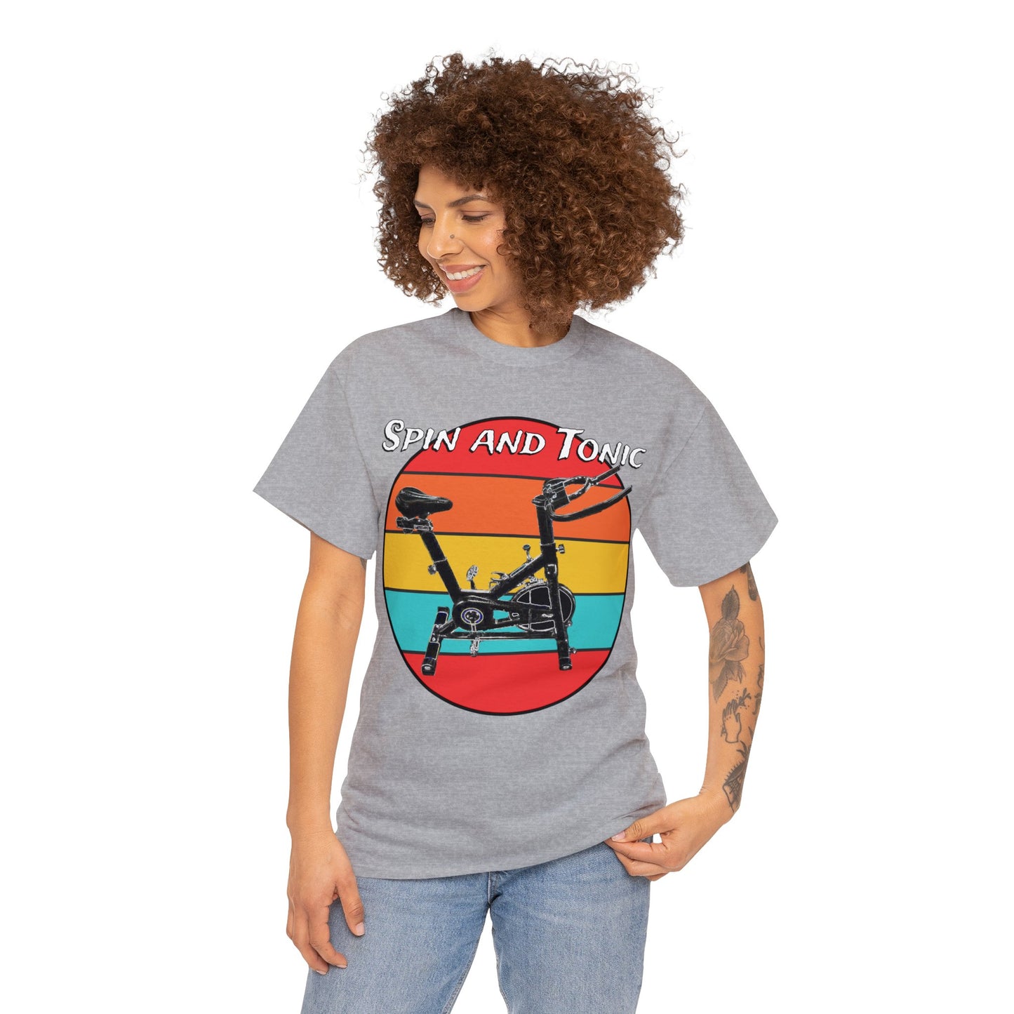 Spin Bike, Spin Class, Spinning, Stationary Bike, Indoor Cycling Heavy Cotton Tee