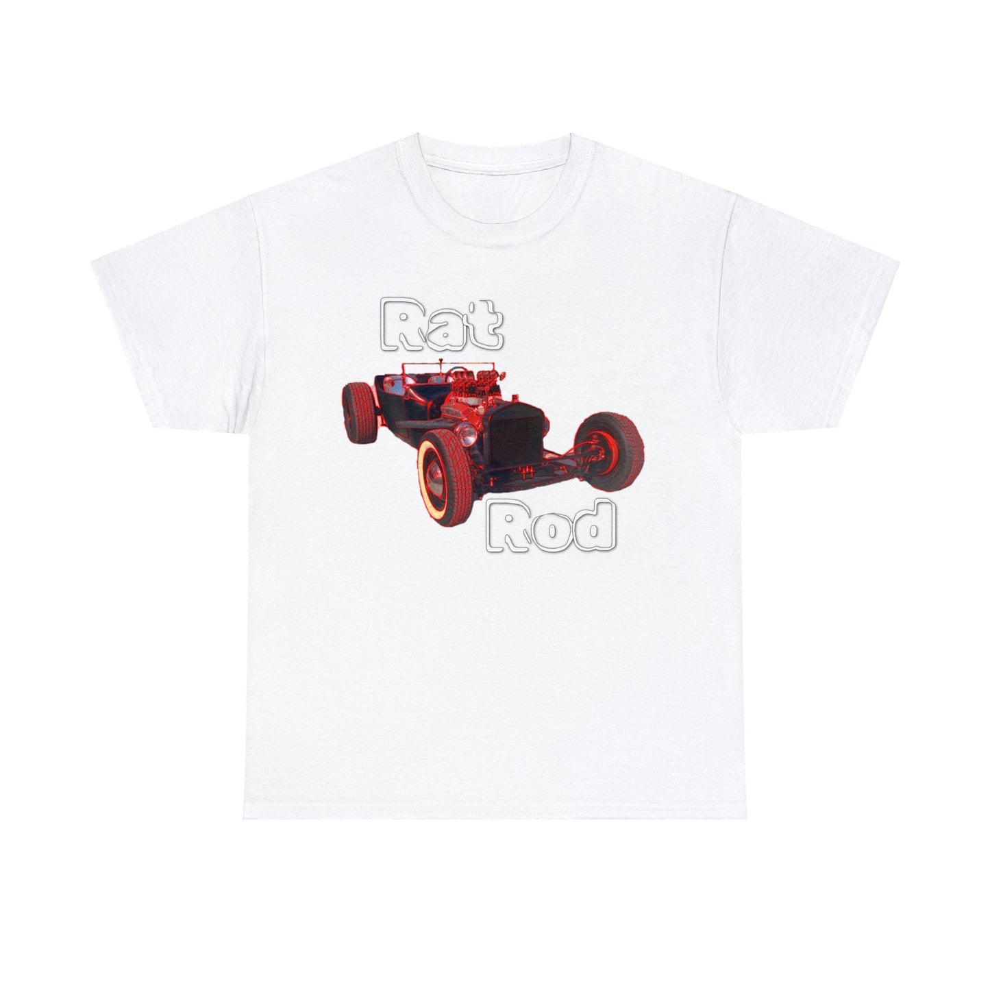 Hot Rod, Retro Rat Rod Car, Antique Automobile, Vintage Car, Rockabilly Heavy Cotton Tee