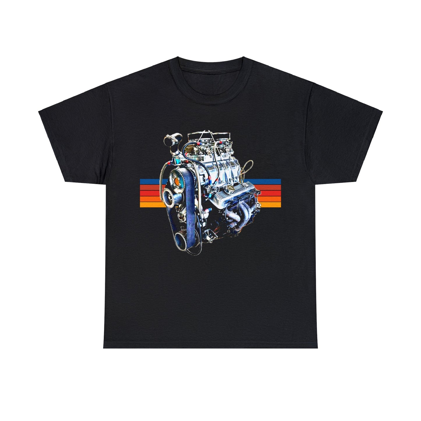 350 Small Block Engine, American Muscle Car Engine Heavy Cotton Tee