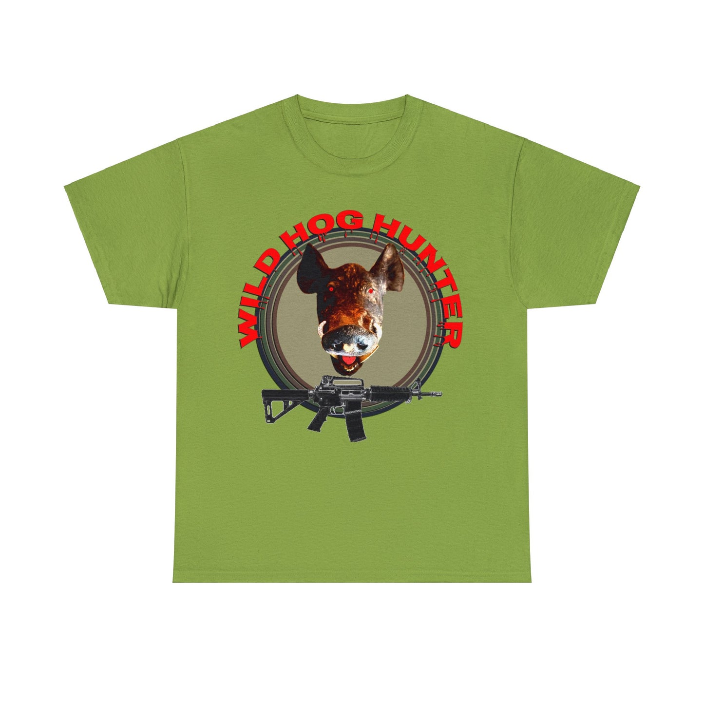 Wild Hog Hunter, Wild Hog, Hog Wild, Hog Boar Hunting Heavy Cotton Tee