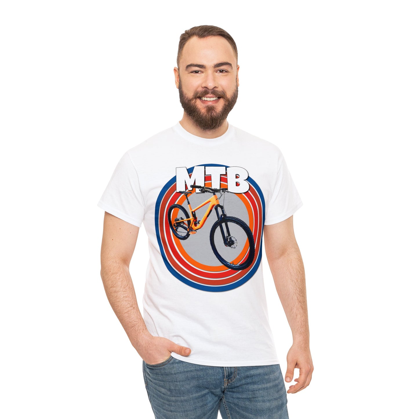 Mountain Bike, Mountain Biker, Full Suspension Mountain Bike, MTB Heavy Cotton Tee