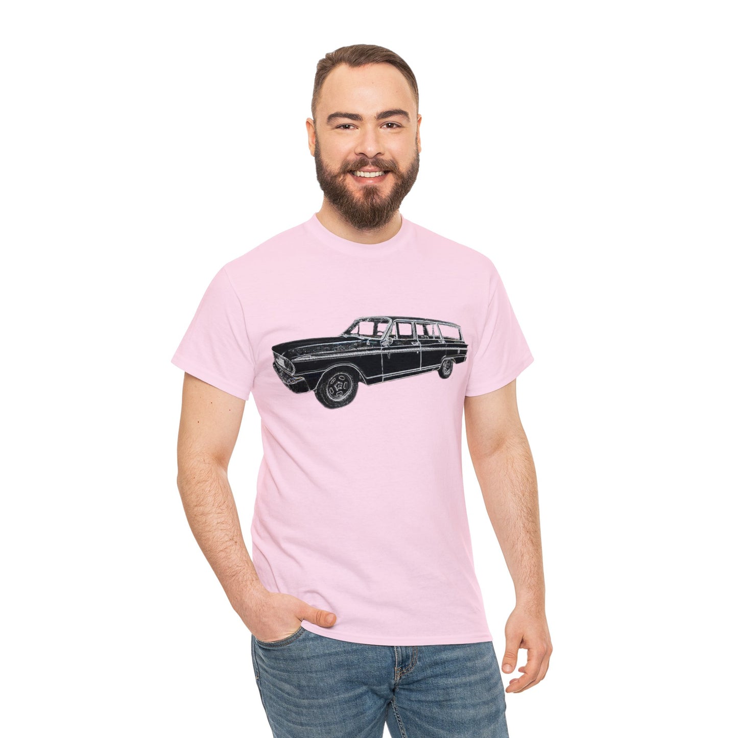 Vintage 1960s Station Wagon, Station Wagon, Family Car Heavy Cotton Tee