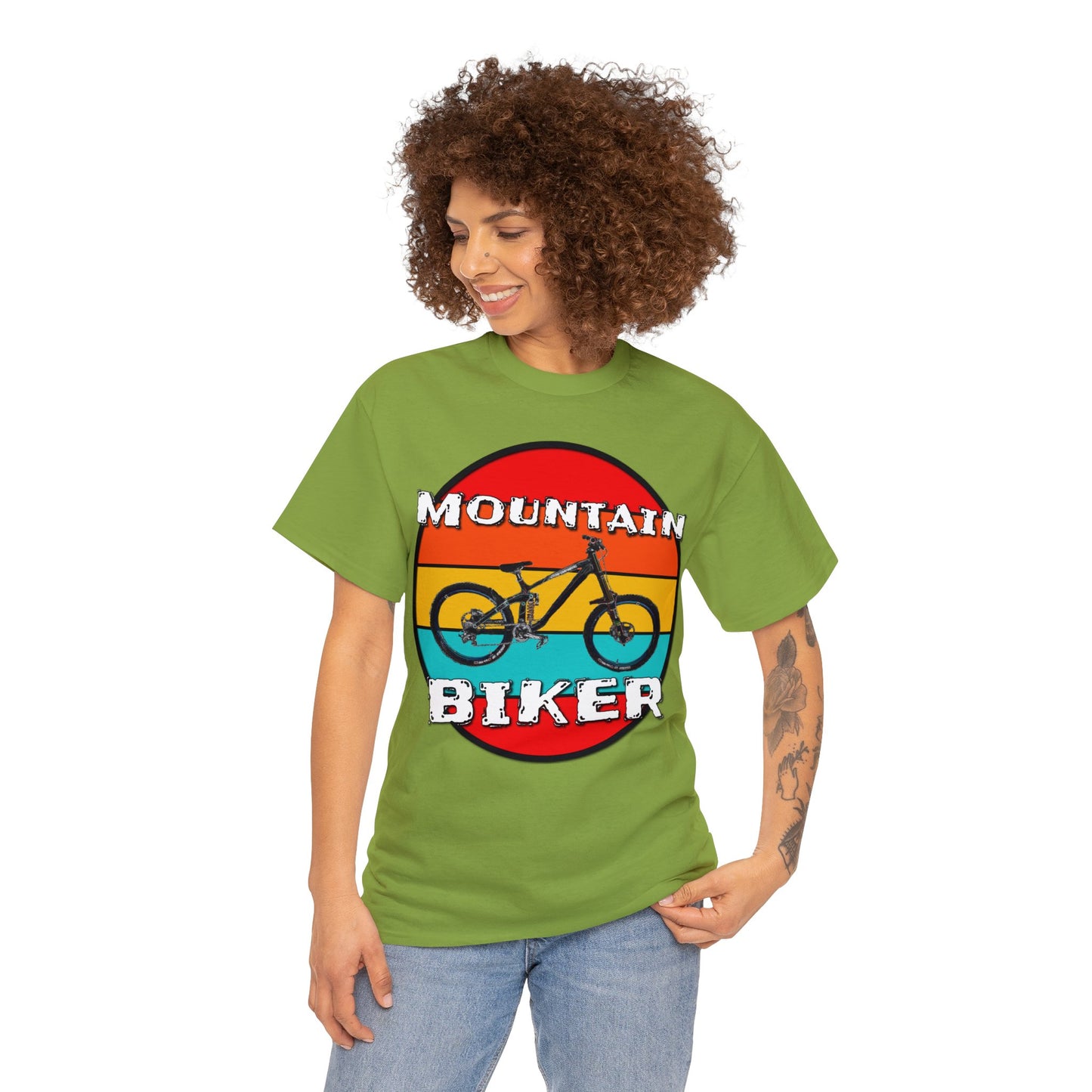 Mountain Bike, Mountain Biker, Full Suspension Moutain Bike Heavy Cotton Tee