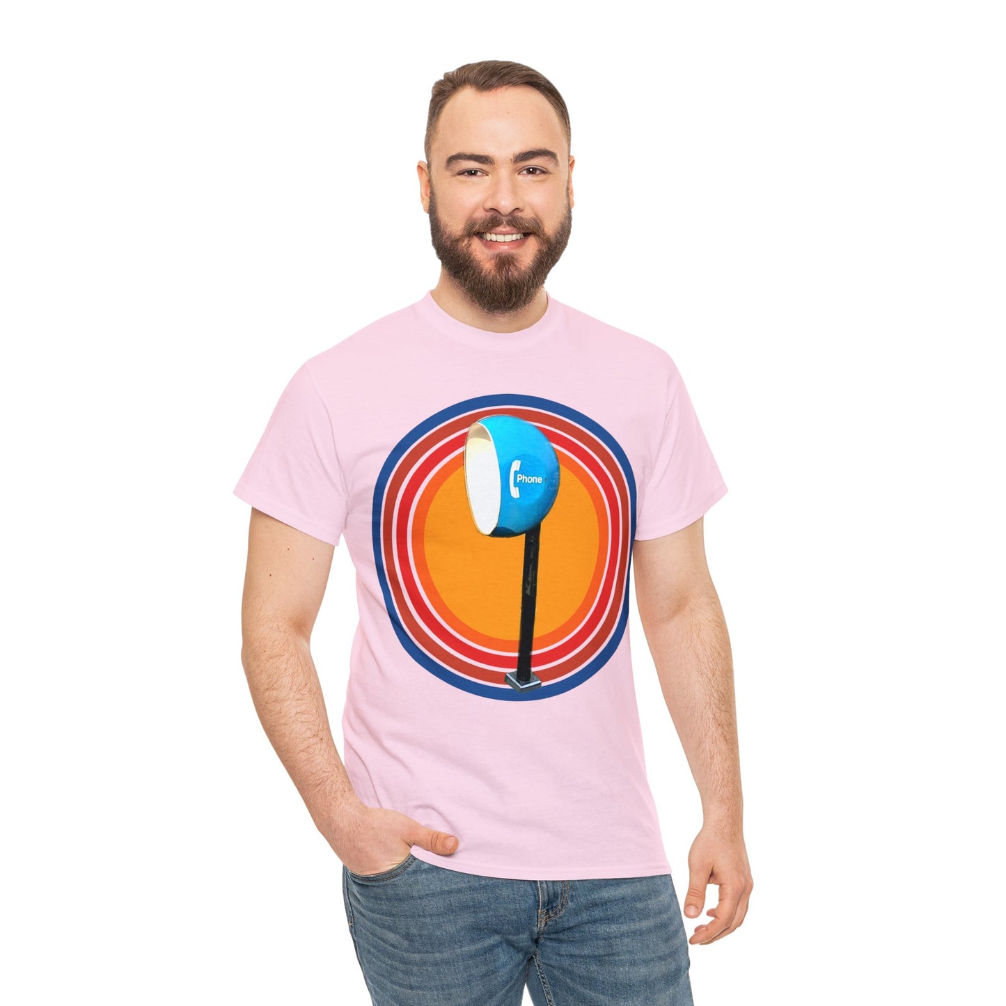 Vintage Egg Shaped Phone Booth, Retro Phone Booth Heavy Cotton Tee