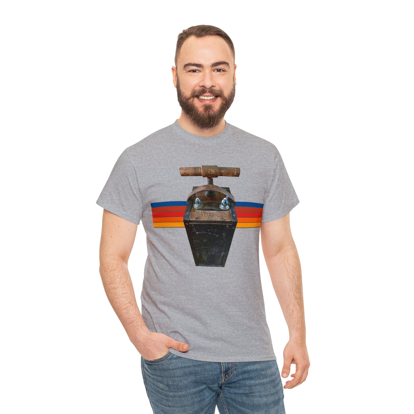 Vintage Mining Plunger Dynamite Detonator, Retro Miners Explosive Device Heavy Cotton Tee
