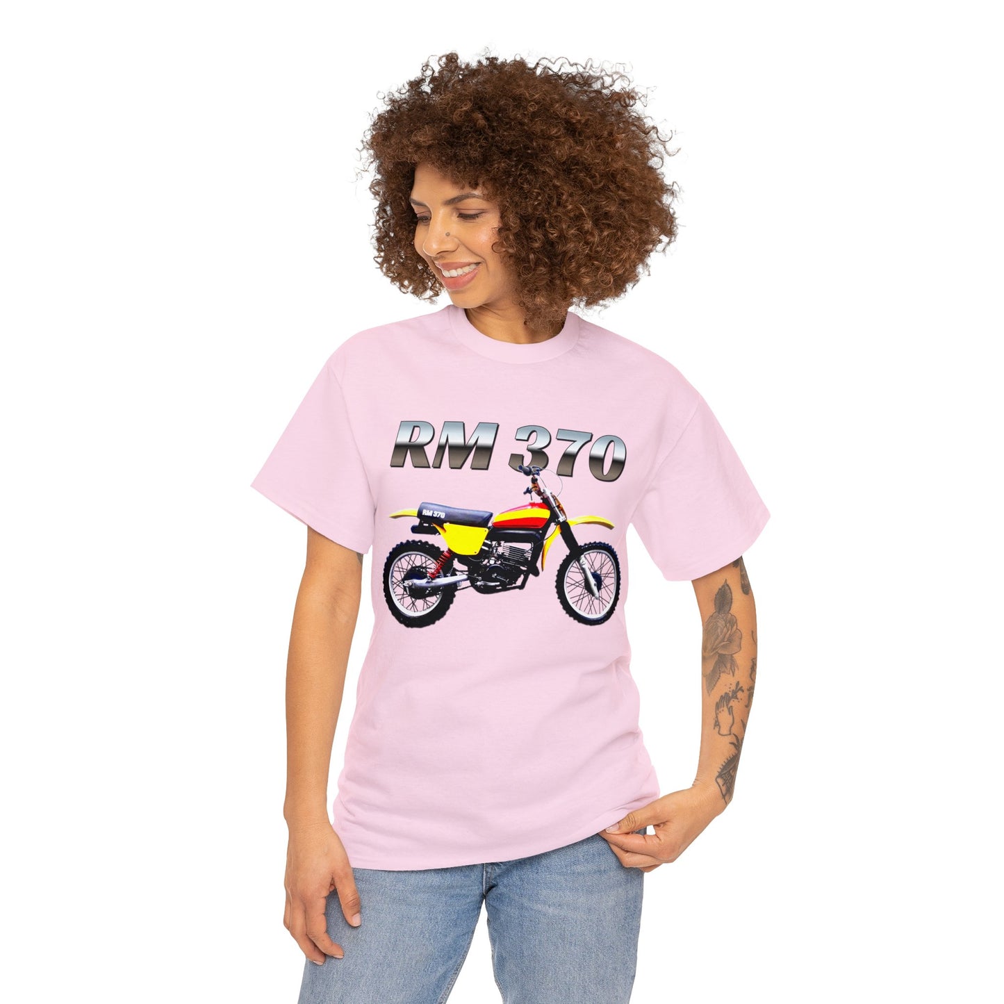 Vintage Dirt Bike Motocross Motorcycle Super Cross 1970s RM 370 Heavy Cotton Tee