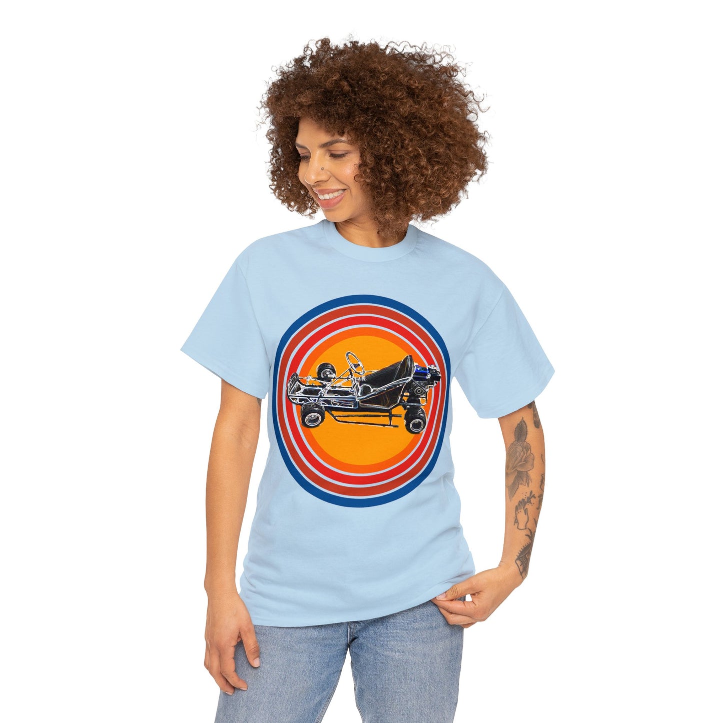 Go Cart. Vintage Go Kart, Retro Go Cart, Fast Go Cart Heavy Cotton Tee