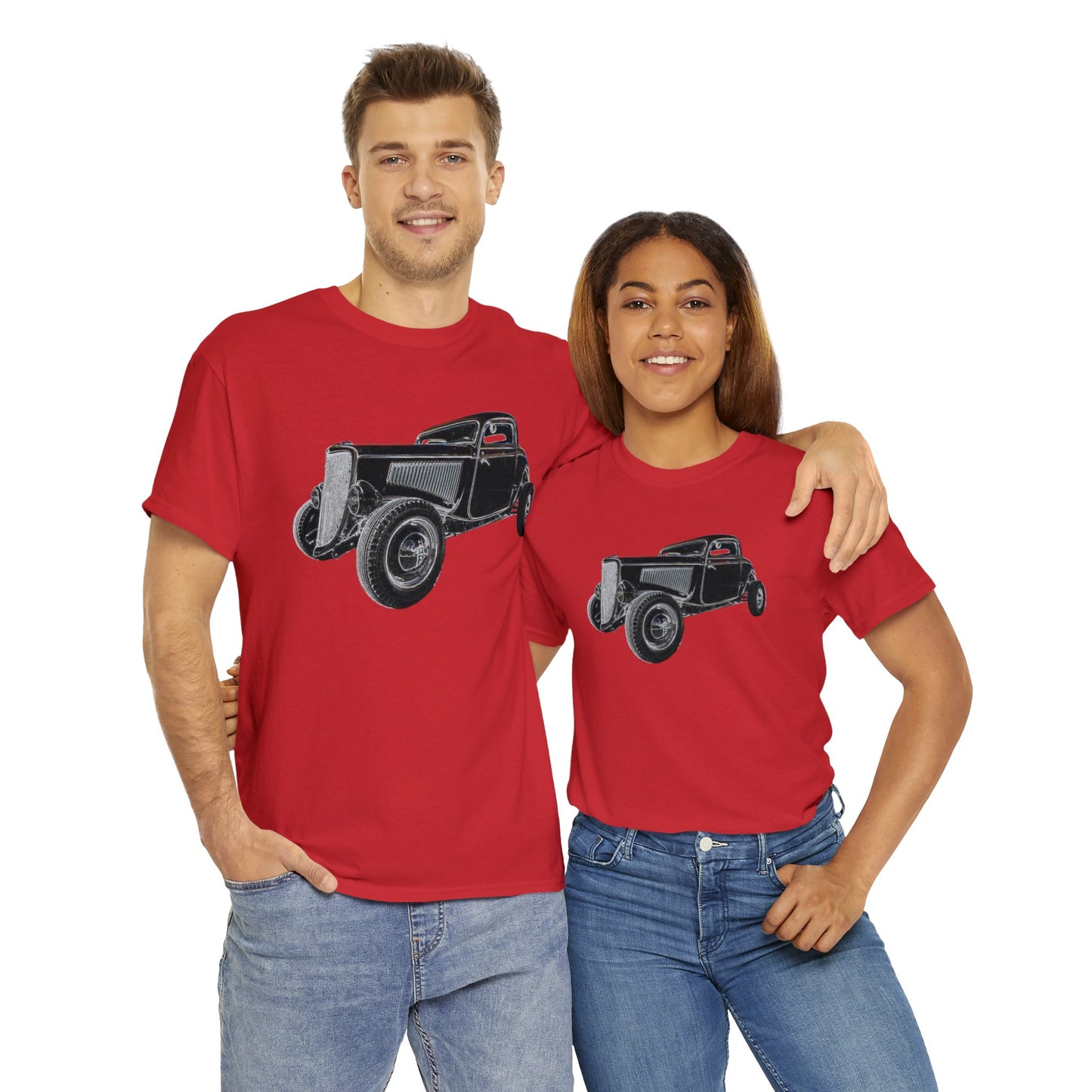 Hot Rod, Retro Rat Rod Car, Antique Automobile, Vintage Car, Rockabilly Heavy Cotton Tee