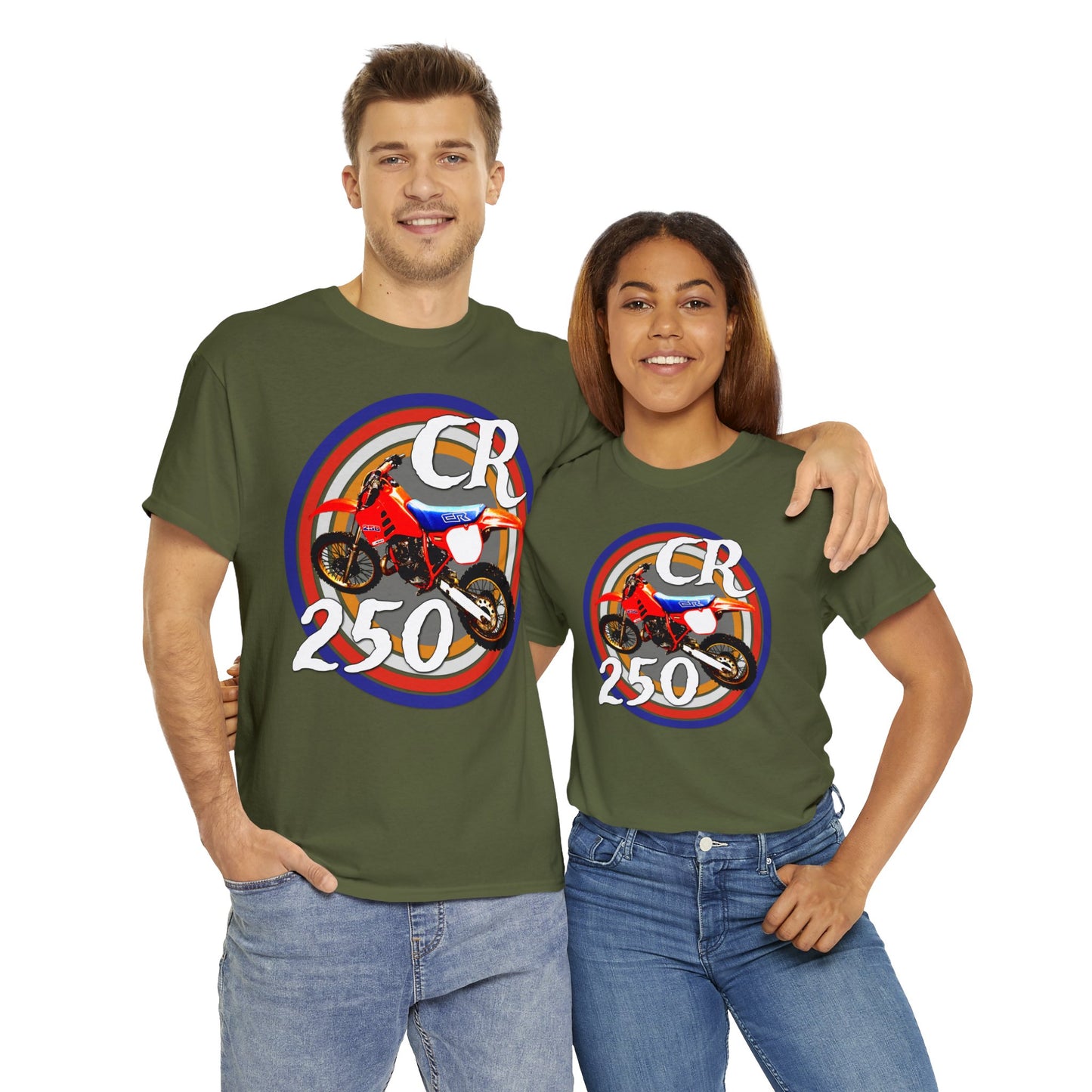 CR 250 R Vintage Retro Motorcross Motocross Motorcycle Dirt Bike Heavy Cotton Tee