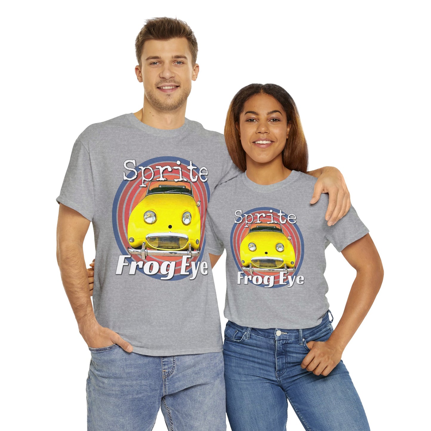 Vintage Retro Sprite Frog Eye Convertible Car Heavy Cotton Tee
