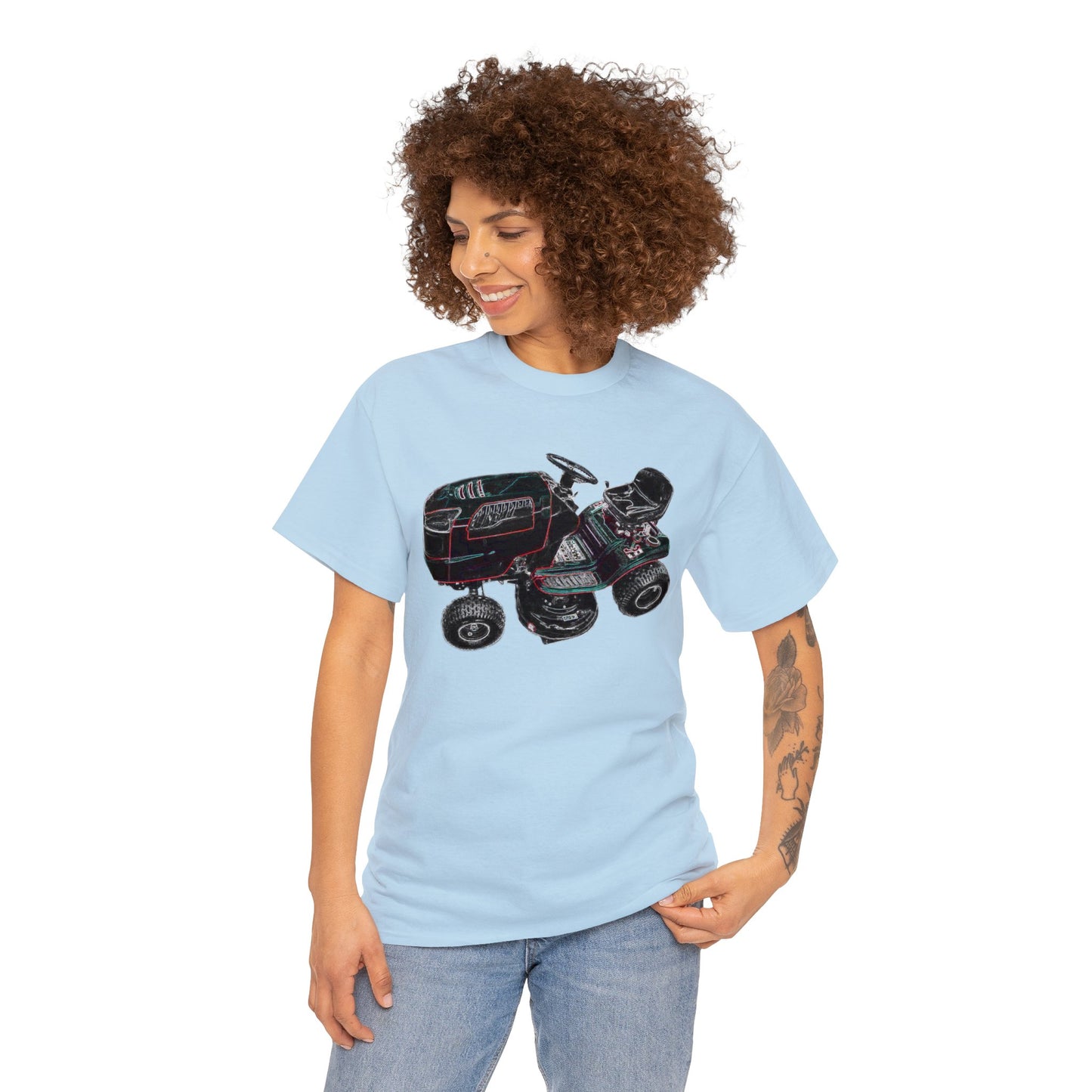 Vintage Riding Lawn Mower, Lawn Mowing Tractor, Ride On Mower Heavy Cotton Tee