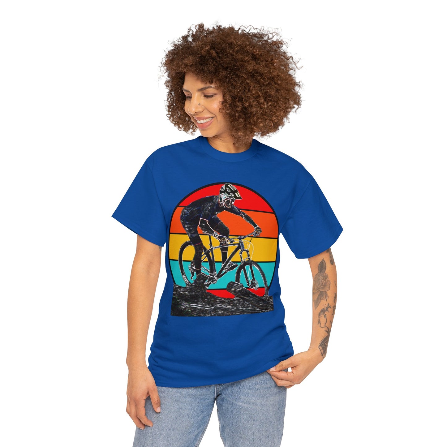 Mountain Bike, Mountain Biker, Hard Tail Mountain Bike Heavy Cotton Tee