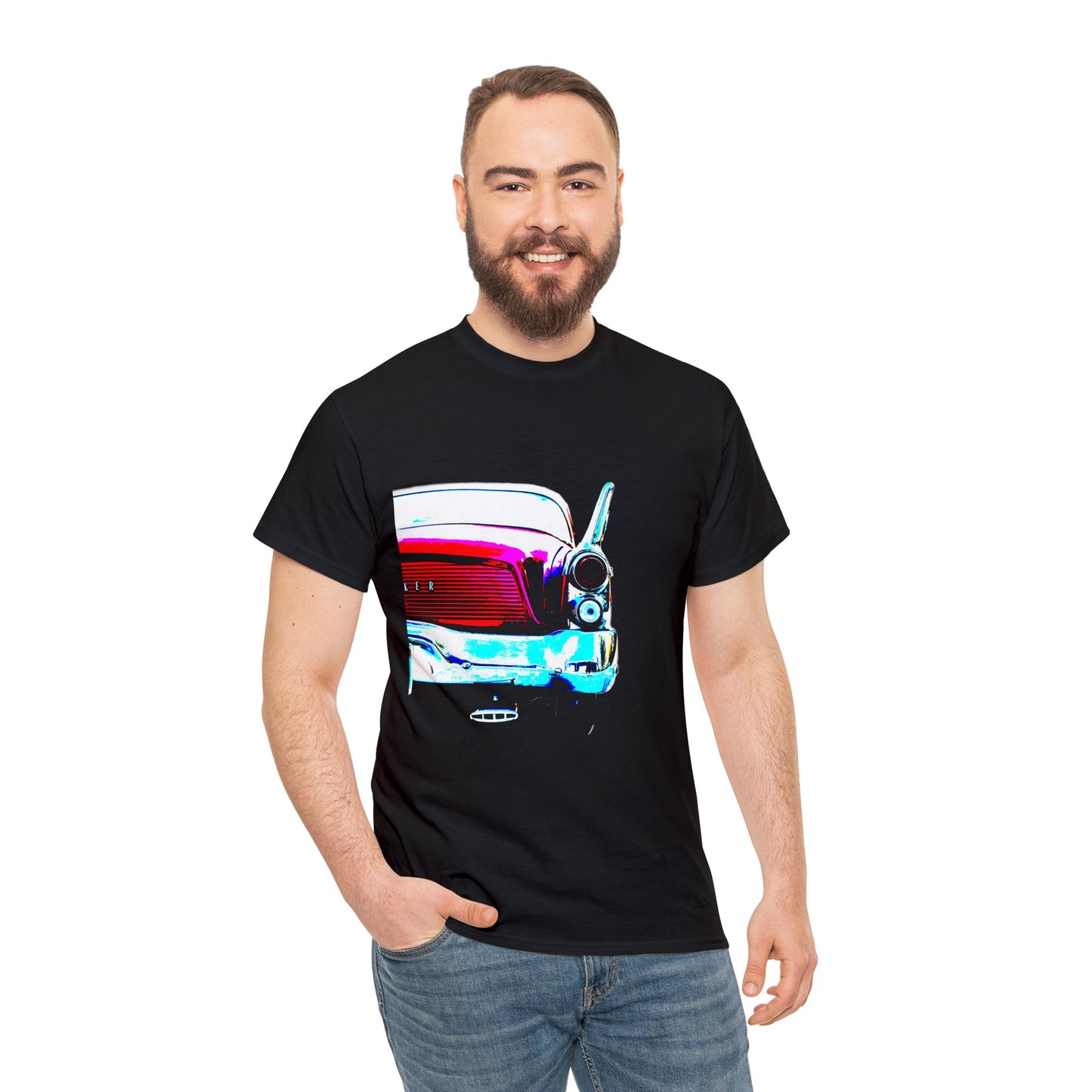 Vintage Studebaker Car, Retro Hawk Car With Tail Fins Heavy Cotton Tee