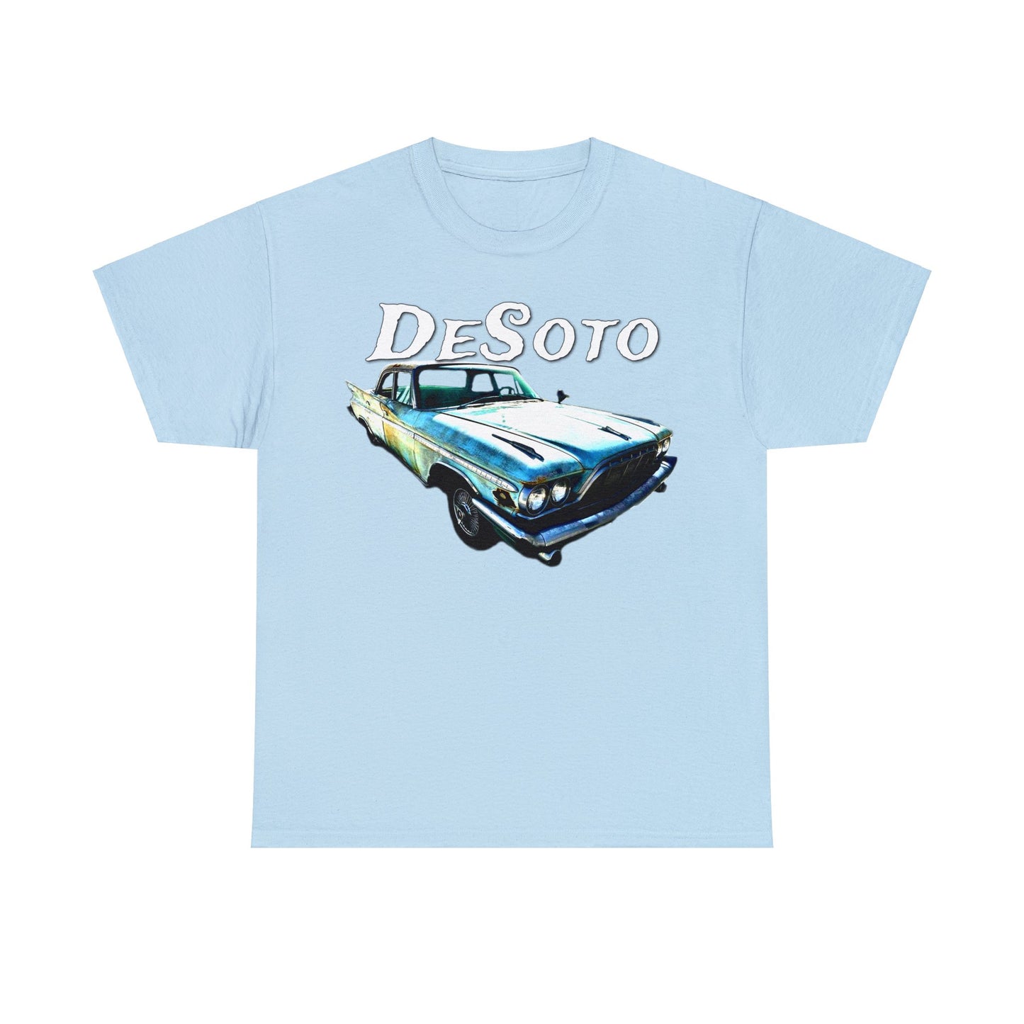 Vintage Desoto American Car, Vintage Antique Automobile Heavy Cotton Tee