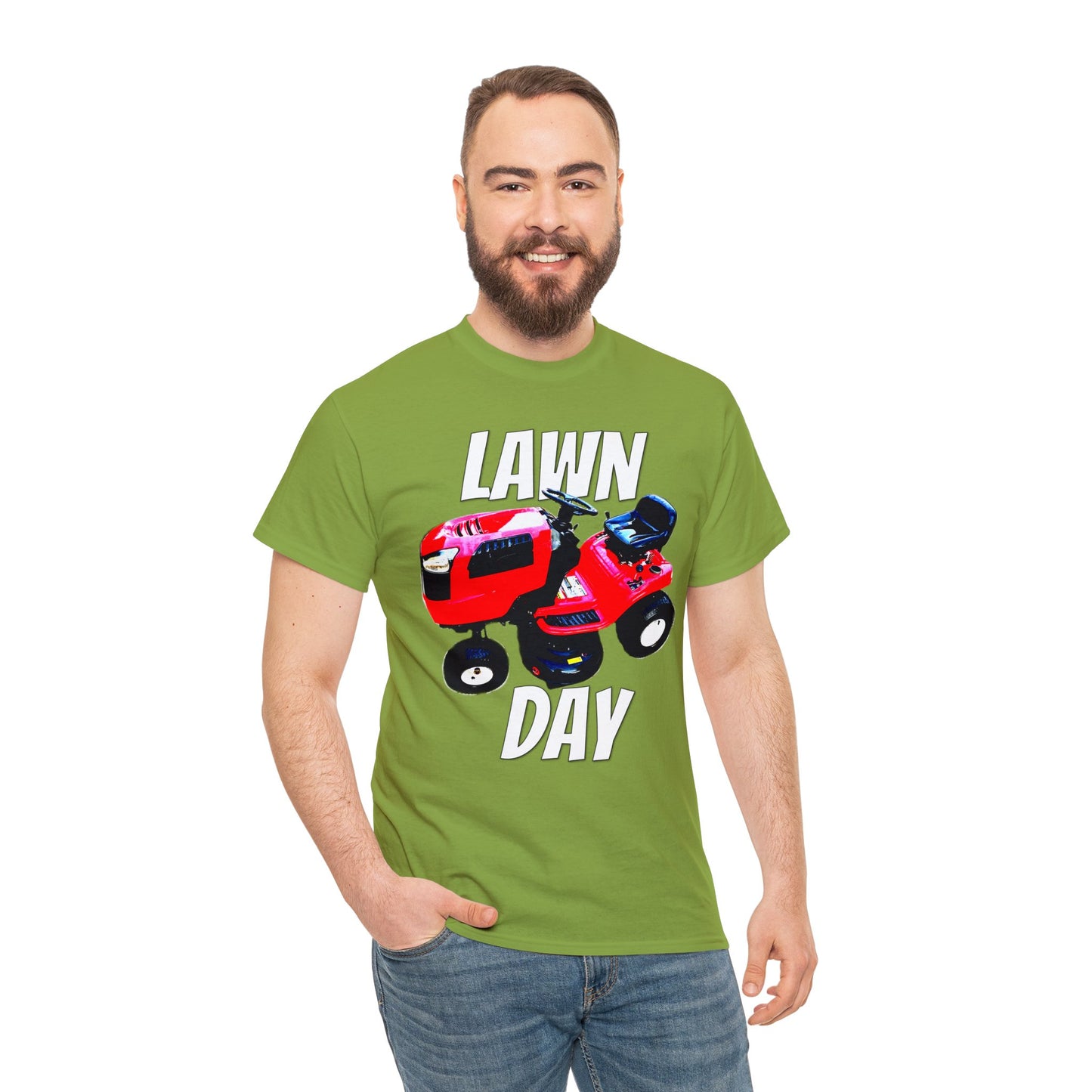 Vintage Riding Lawn Mower, Lawn Mowing Tractor, Ride On Mower Heavy Cotton Tee
