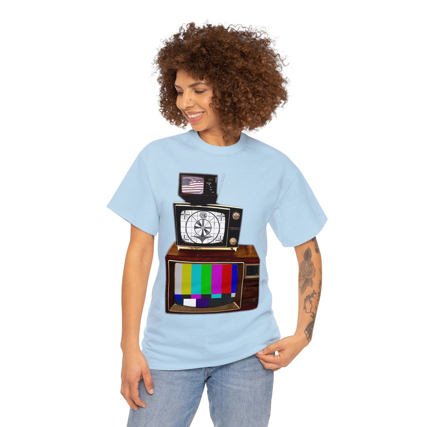 Vintage Televisions, Tube TV, Sign Off Screen, Old School, Vintage, Retro Heavy Cotton Tee