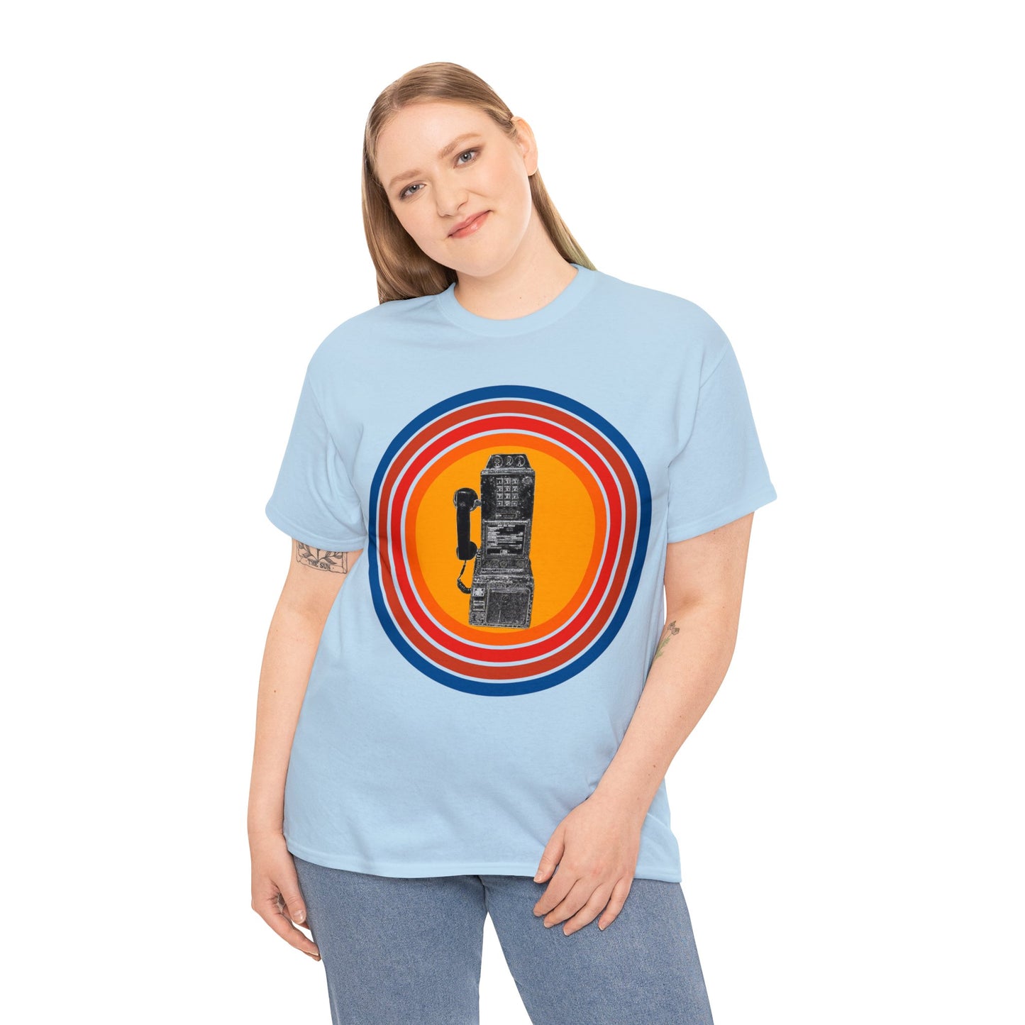 Vintage Retro Pay Phone Antique Telephone Phone Heavy Cotton Tee