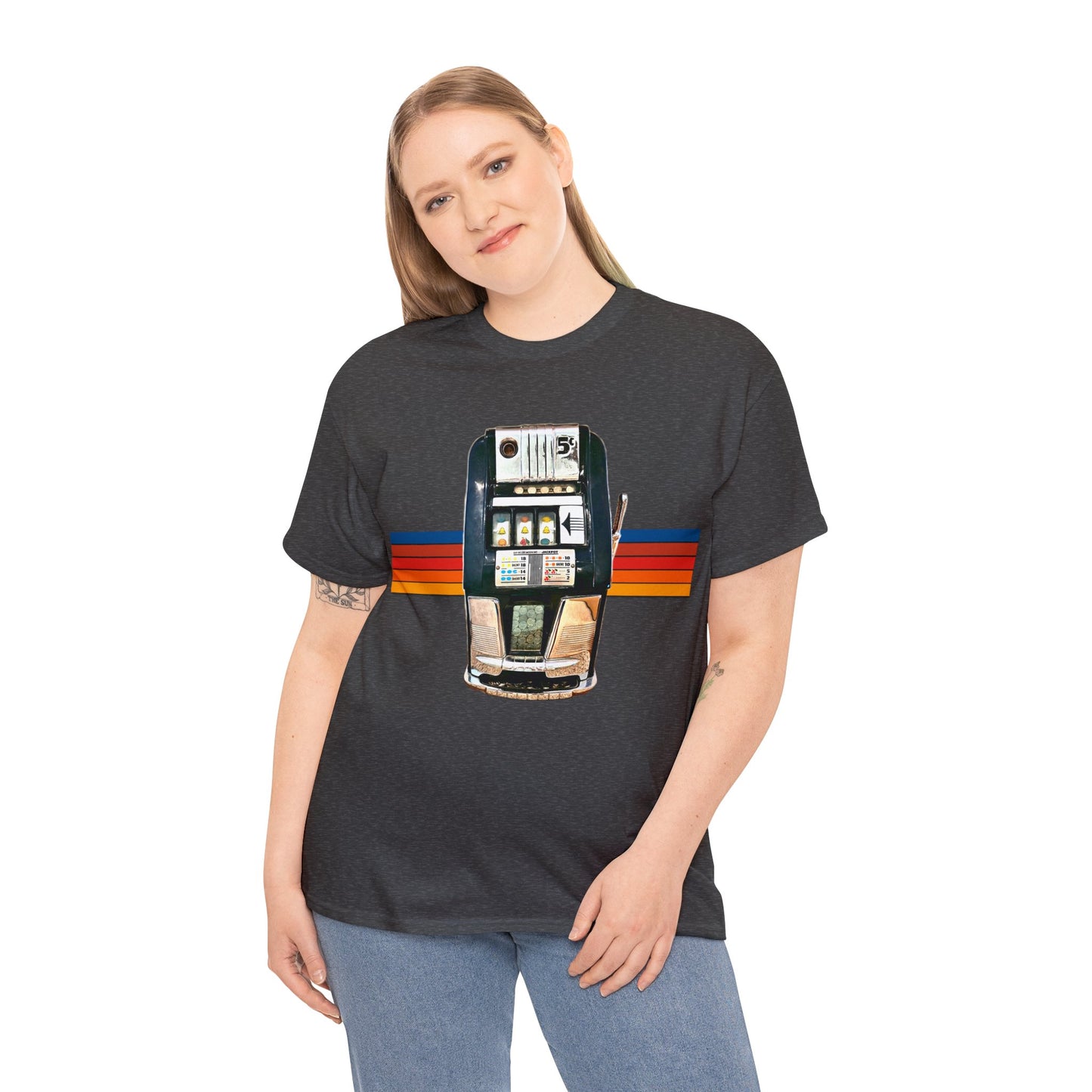 Vintage Slot Machine, Retro Slot Game Machine, Antique Casino Machine Heavy Cotton Tee
