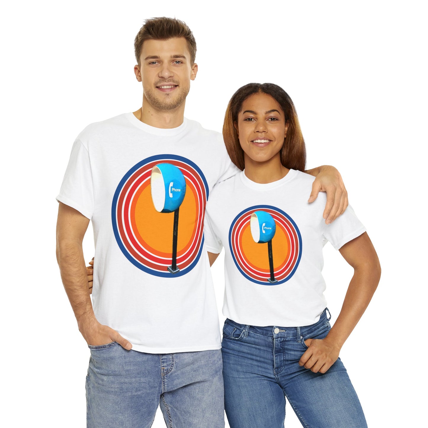 Vintage Egg Shaped Phone Booth, Retro Phone Booth Heavy Cotton Tee