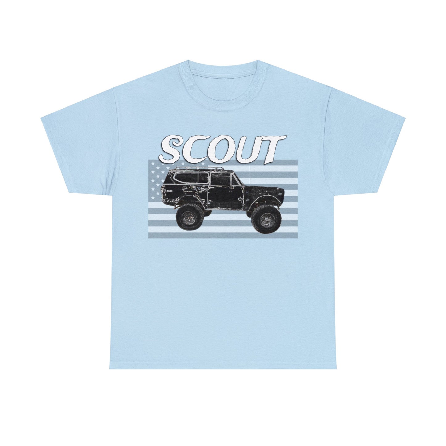 Scout Truck, 4x4 Truck, Vintage Off Road Truck, Retro 4 Wheel Drive Truck Heavy Cotton Tee