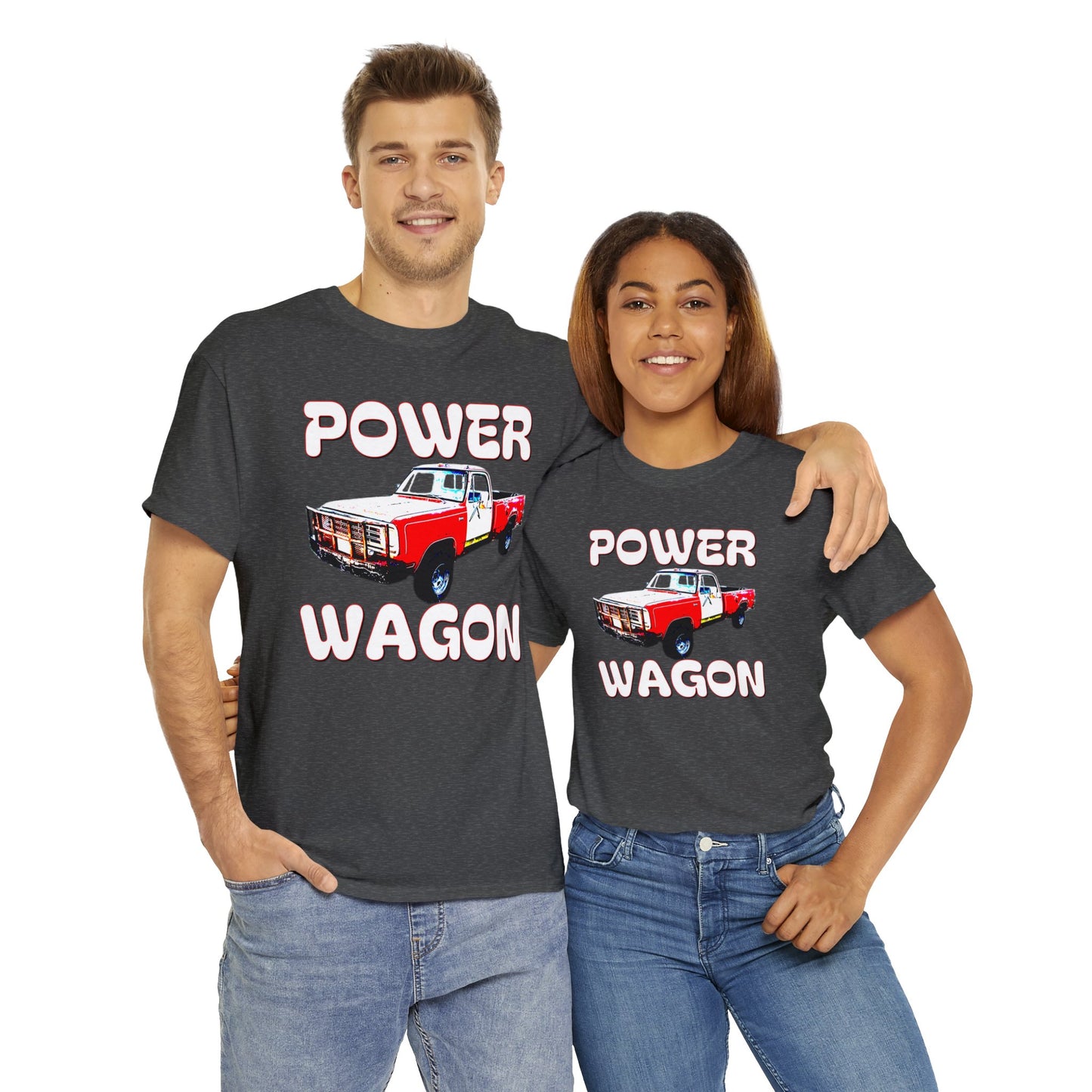 Power Wagon Pickup Truck, Vintage Pick Up Truck, Retro Truck Heavy Cotton Tee
